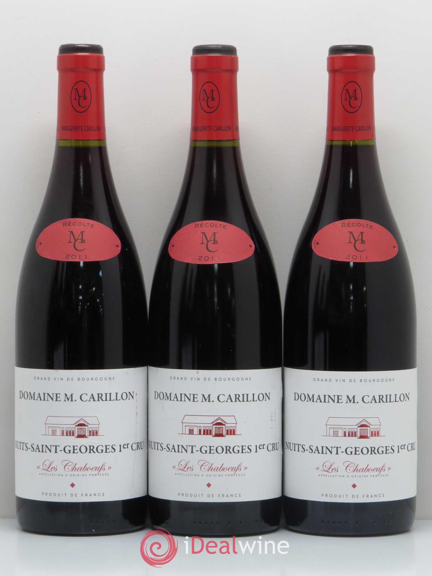 Nuits-Saint-Georges 1er Cru Les Chaboeufs Domaine Marguerite Carillon 2011 - Lot de 6 bouteilles - 1
