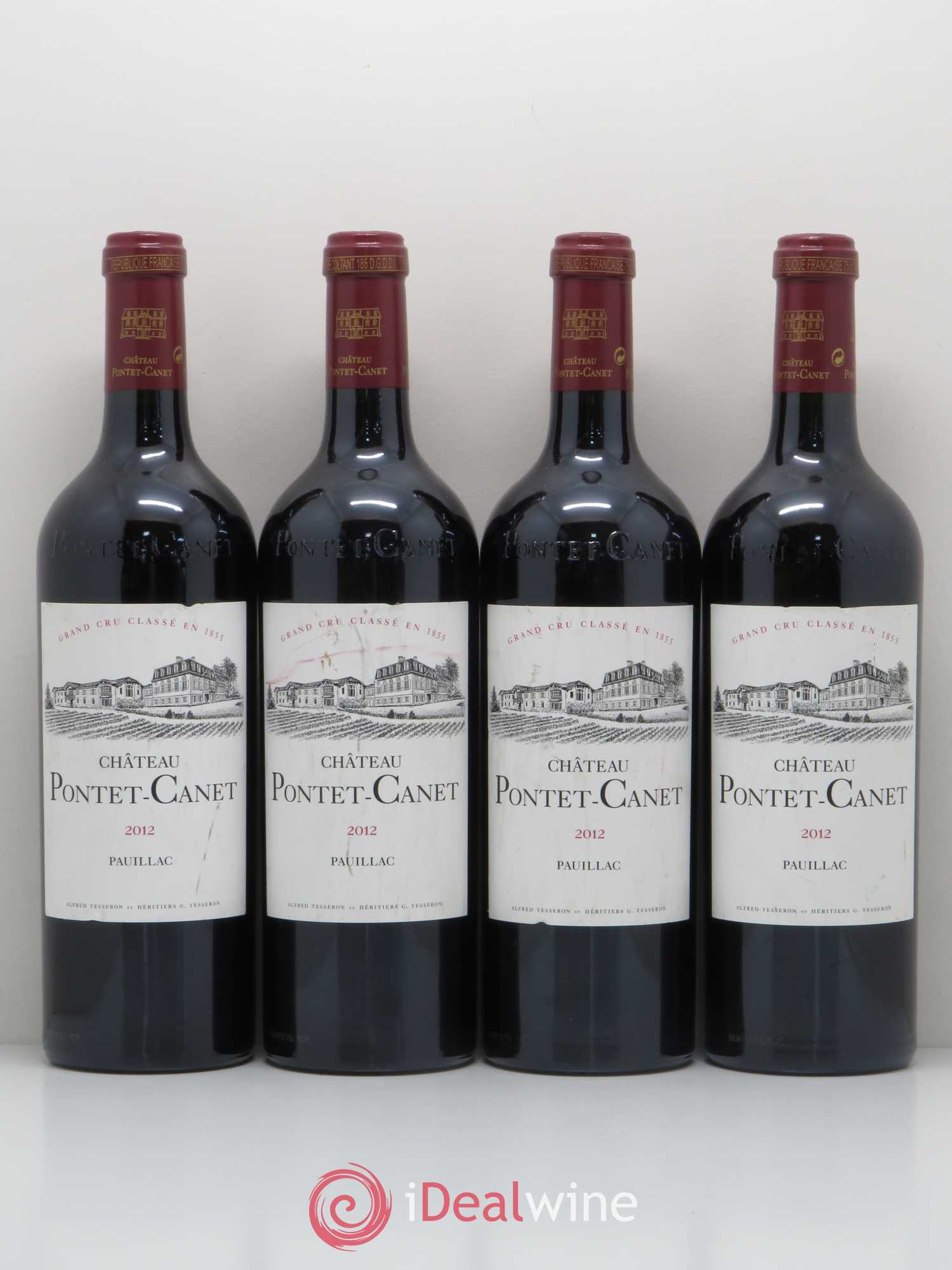 Château Pontet Canet 5ème Grand Cru Classé 2012 - Lot de 4 bouteilles - 0