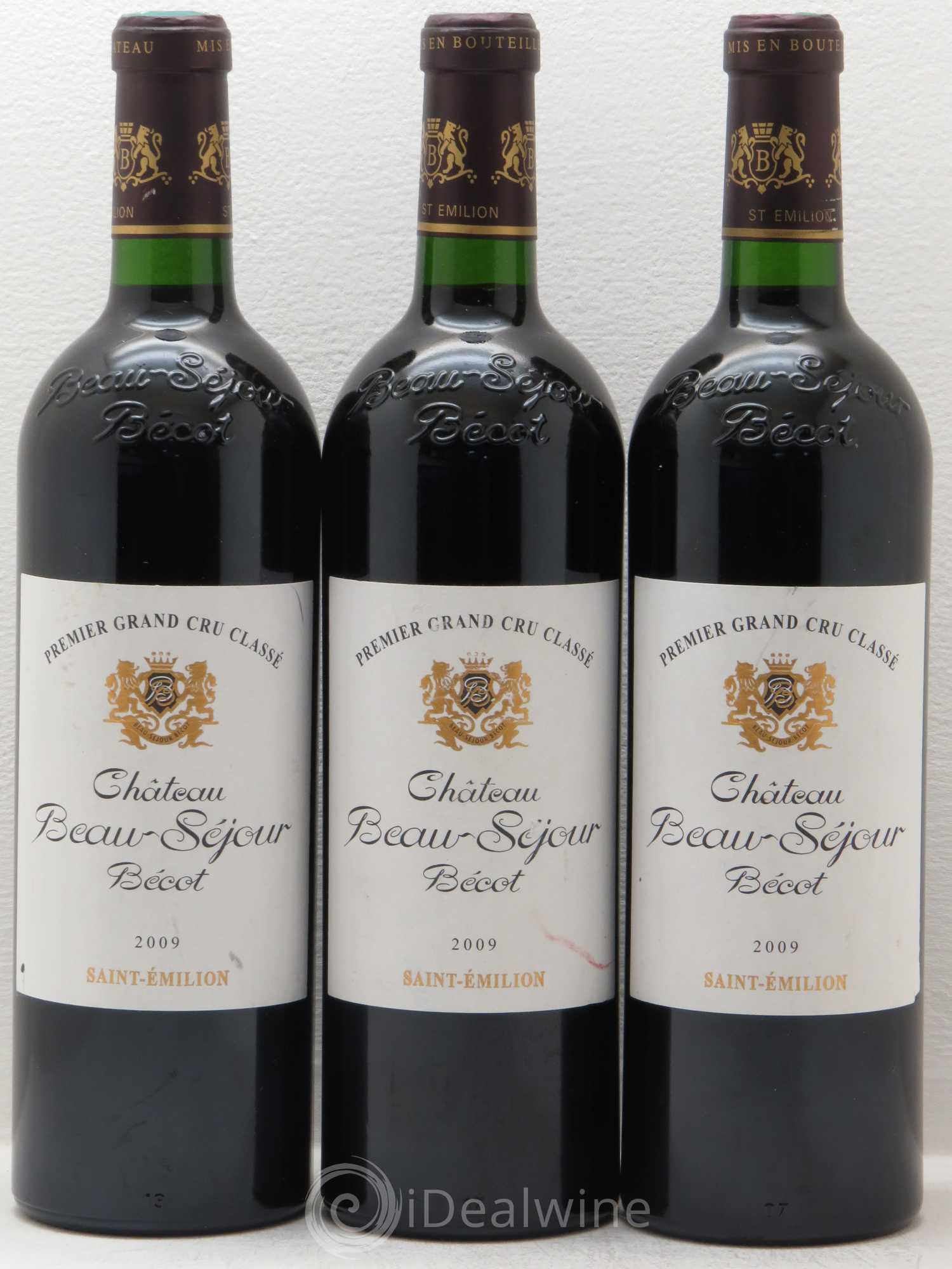 Château Beau-Séjour Bécot 1er Grand Cru Classé B 2009 - Lotto di 3 bottiglie - 0