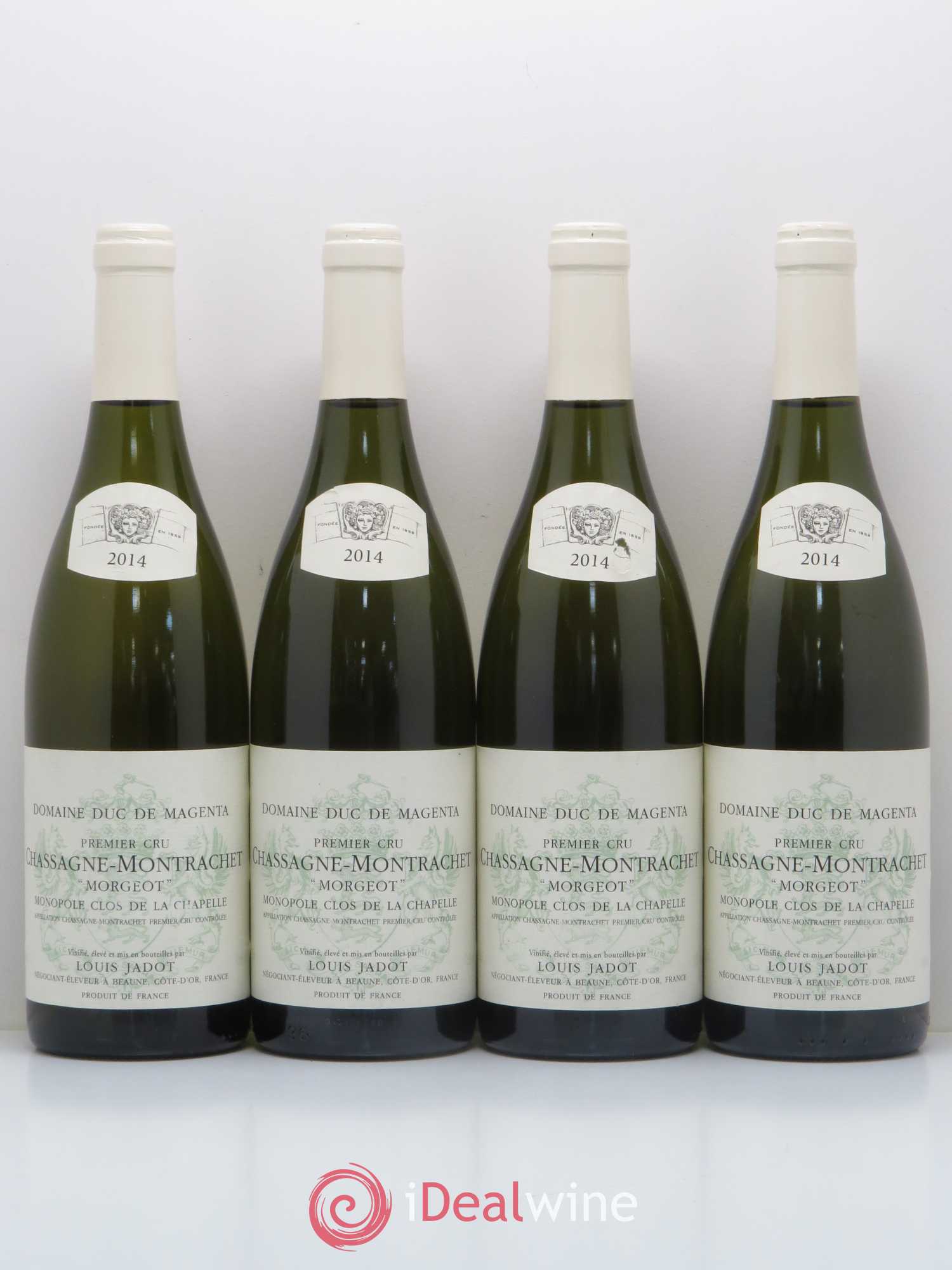 Chassagne-Montrachet 1er Cru Morgeot clos de la chapelle Duc de Magenta Domaine Louis Jadot 2014 - Posten von 4 Flaschen - 0