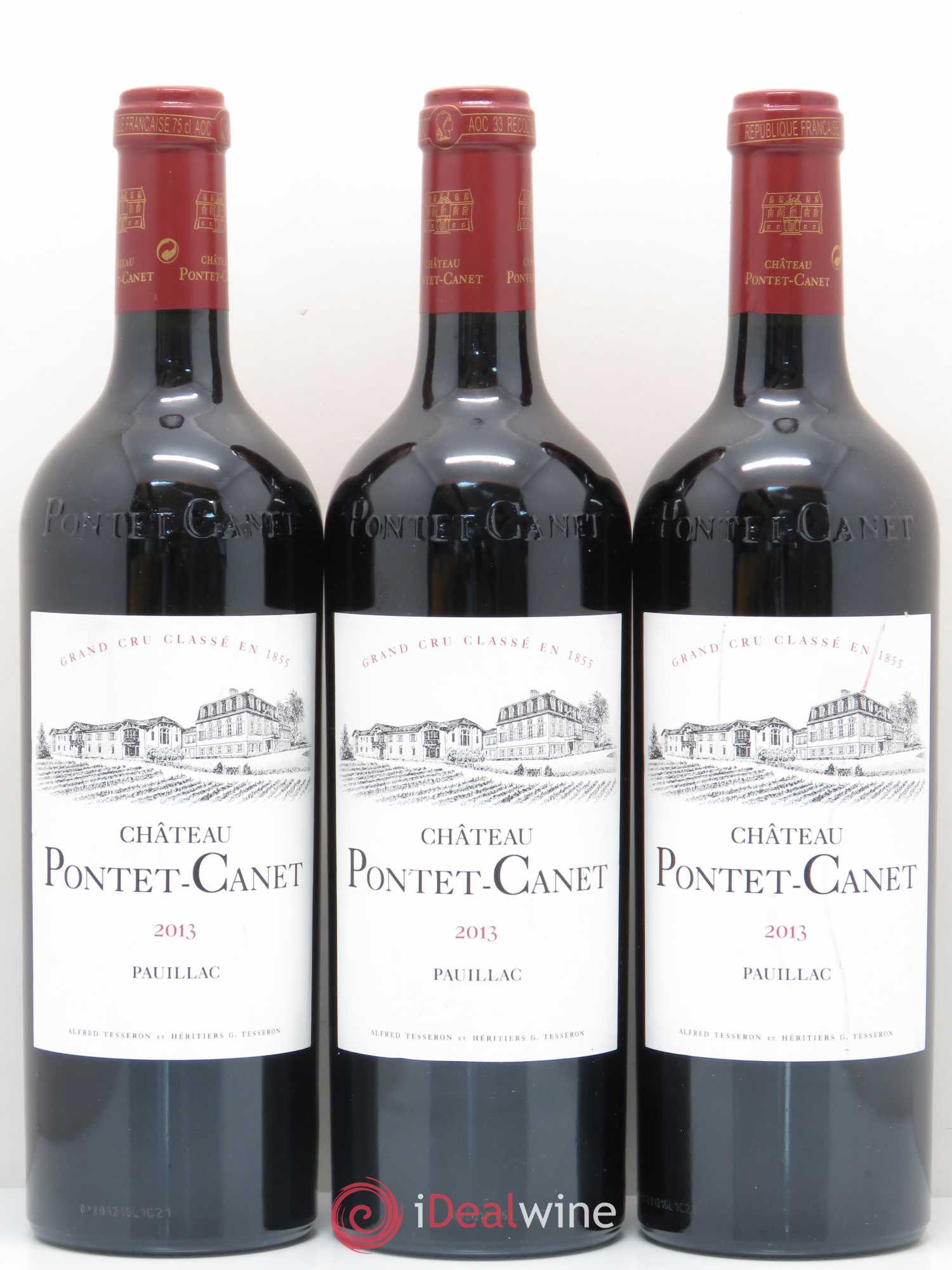 Château Pontet Canet 5ème Grand Cru Classé 2013 - Lot de 3 bouteilles - 0