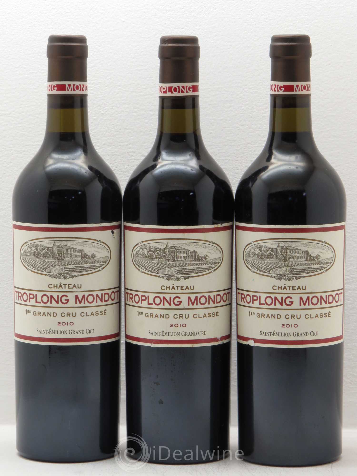 Château Troplong Mondot 1er Grand Cru Classé B 2010 - Lot de 3 bouteilles - 0