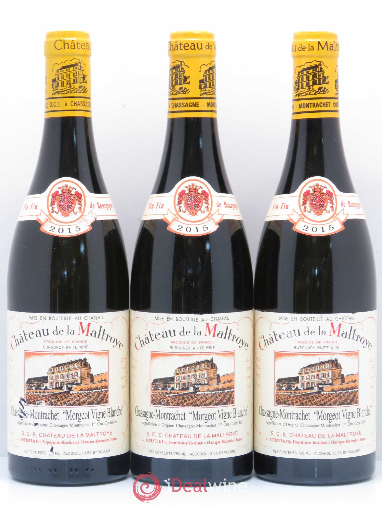 Chassagne-Montrachet 1er Cru Morgeot Vigne Blanche Château de la Maltroye 2015 - Lot de 3 bouteilles - 0