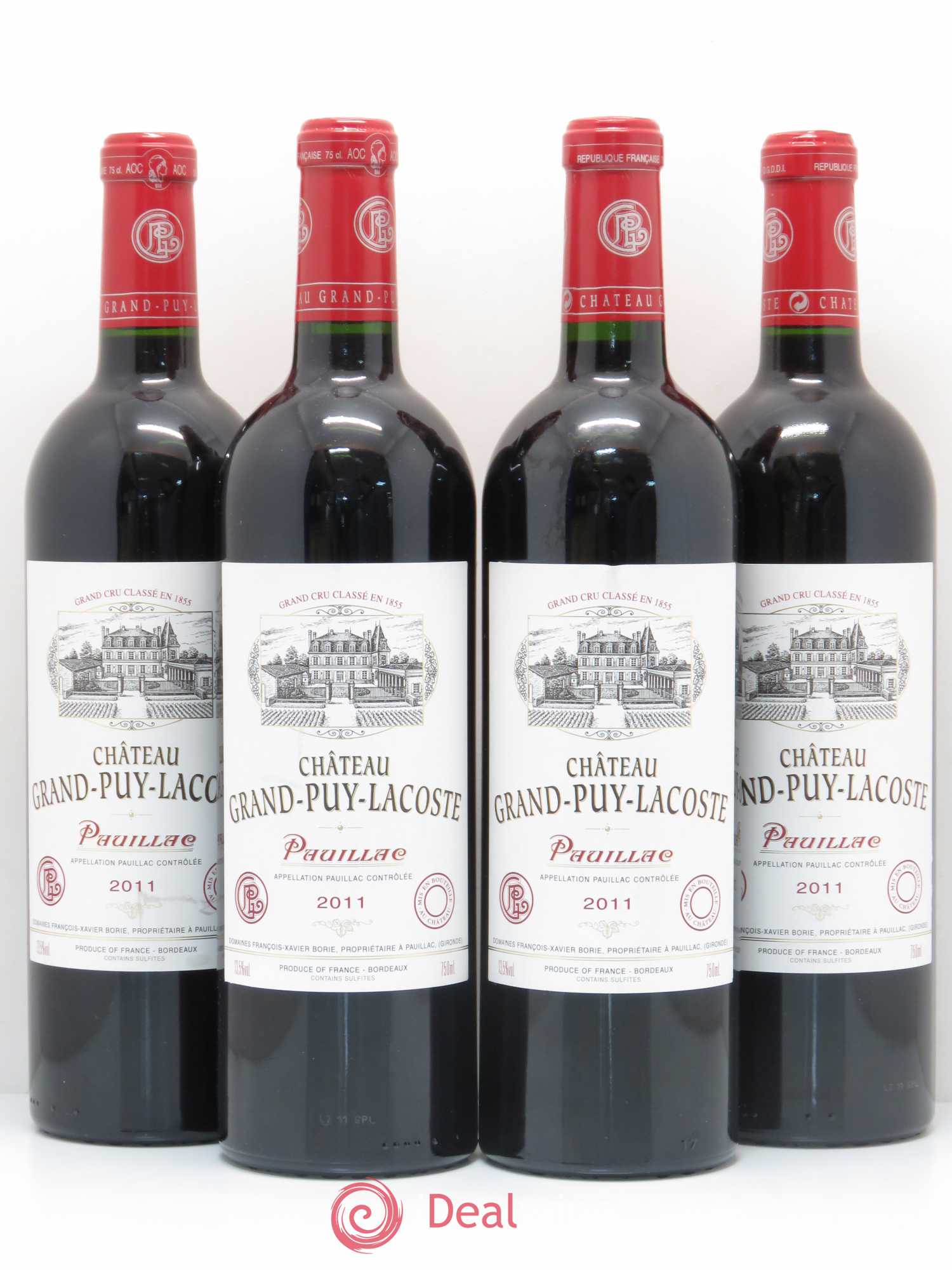 Château Grand Puy Lacoste 5ème Grand Cru Classé 2011 - Lot de 4 bouteilles - 0