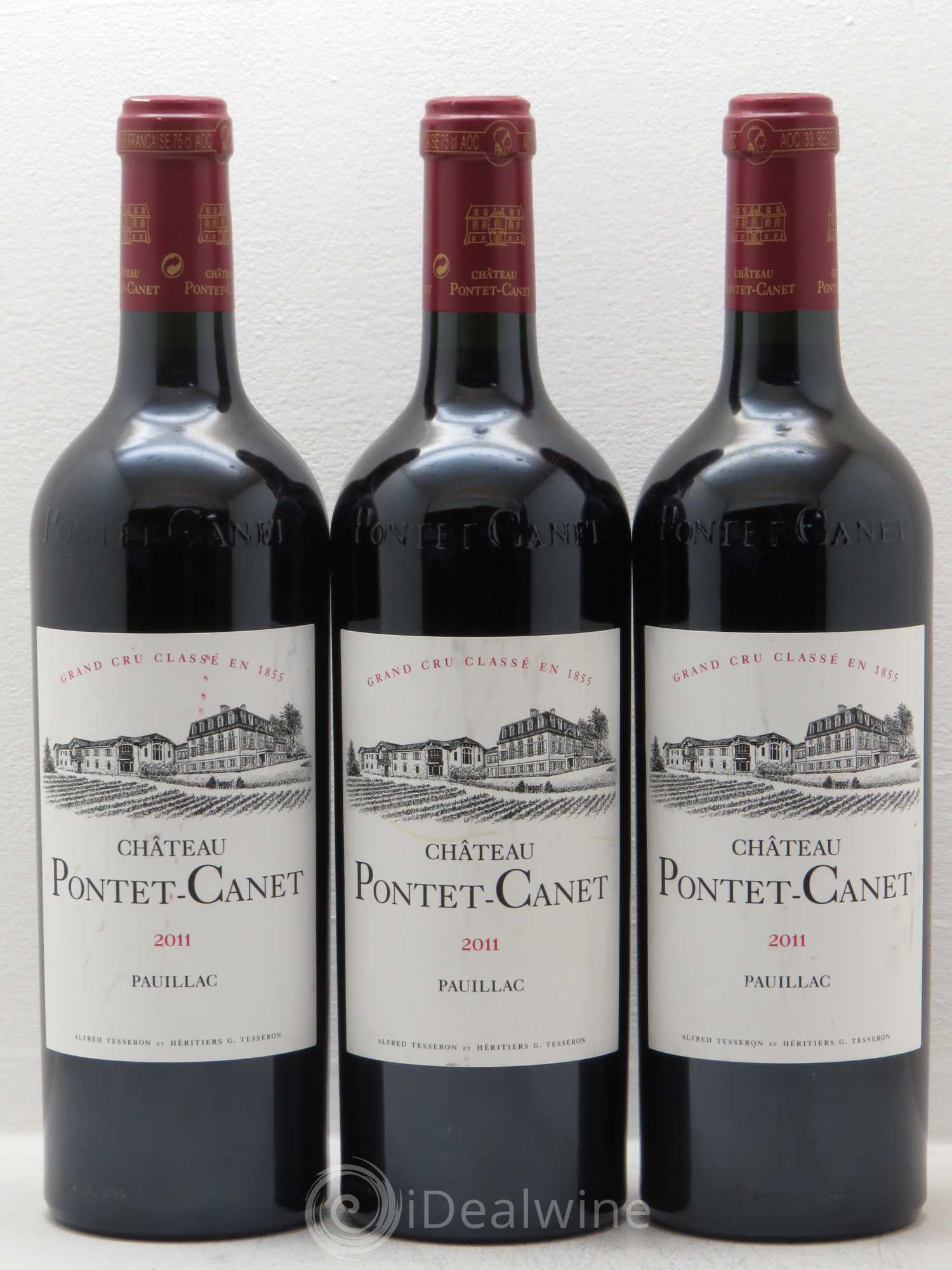 Château Pontet Canet 5ème Grand Cru Classé 2011 - Lot de 3 bouteilles - 0
