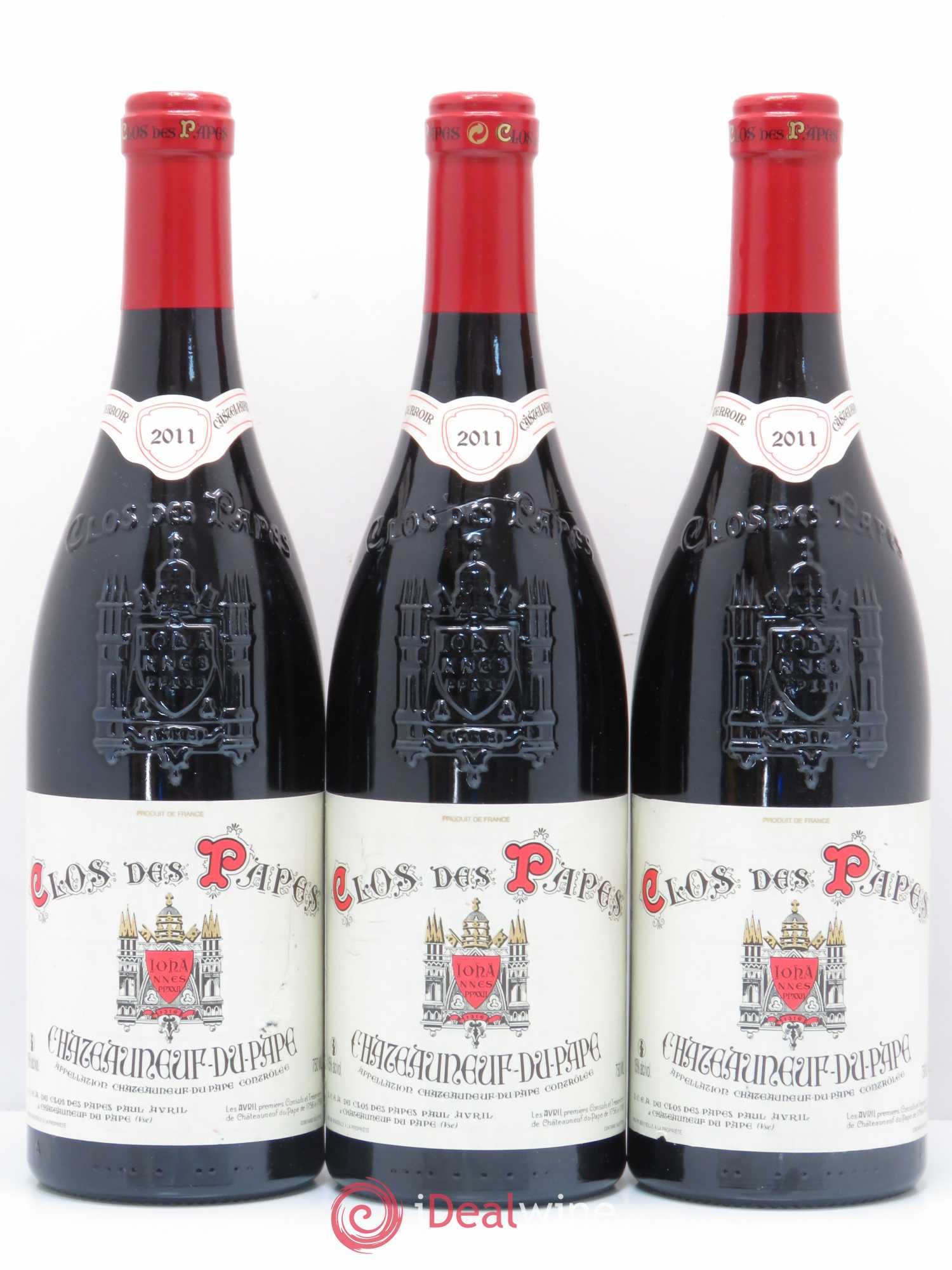 Châteauneuf-du-Pape Clos des Papes - Paul Avril 2011 - Lot de 3 bouteilles - 0