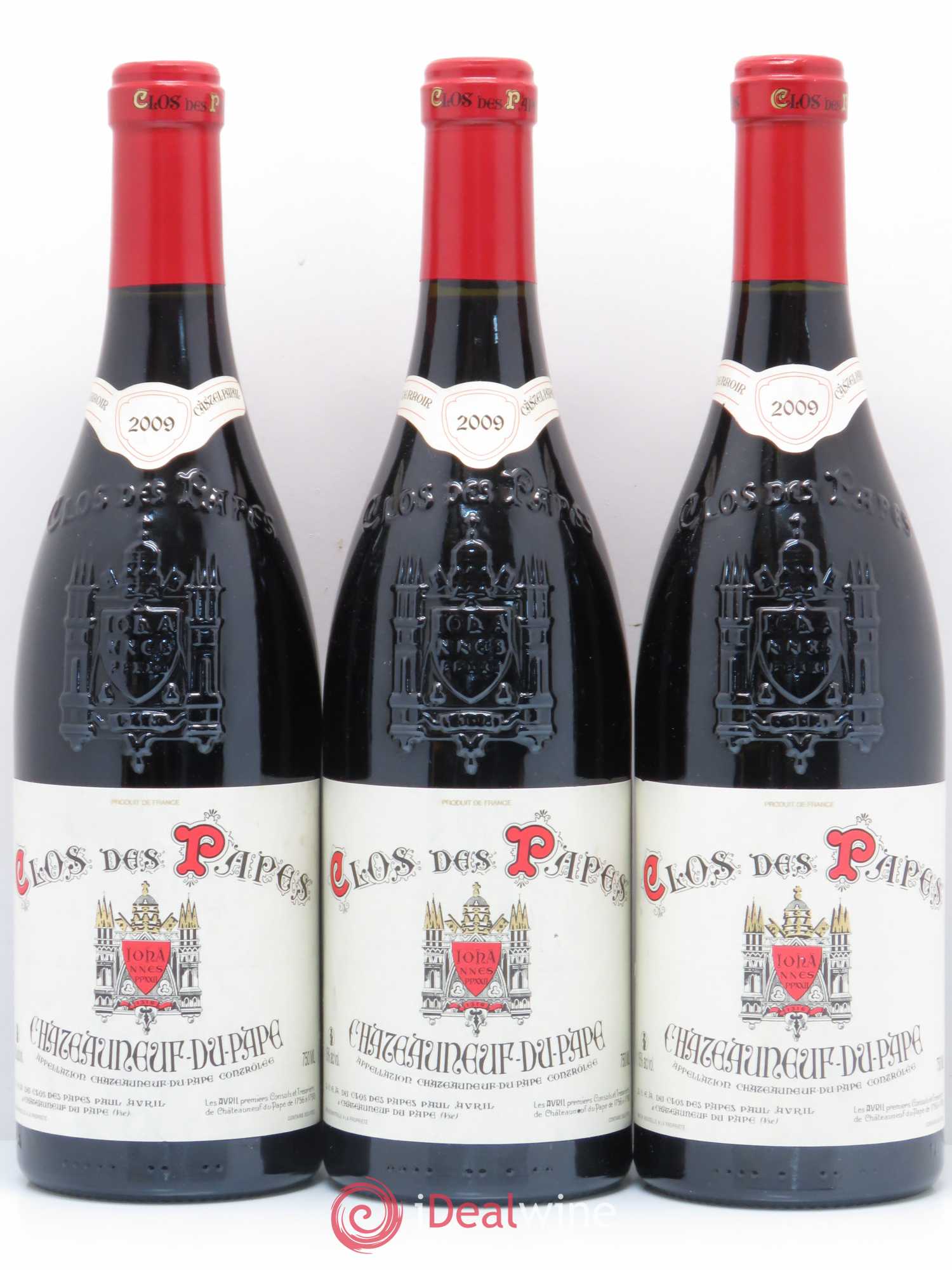 Châteauneuf-du-Pape Clos des Papes - Paul Avril 2009 - Lot de 3 bouteilles - 0
