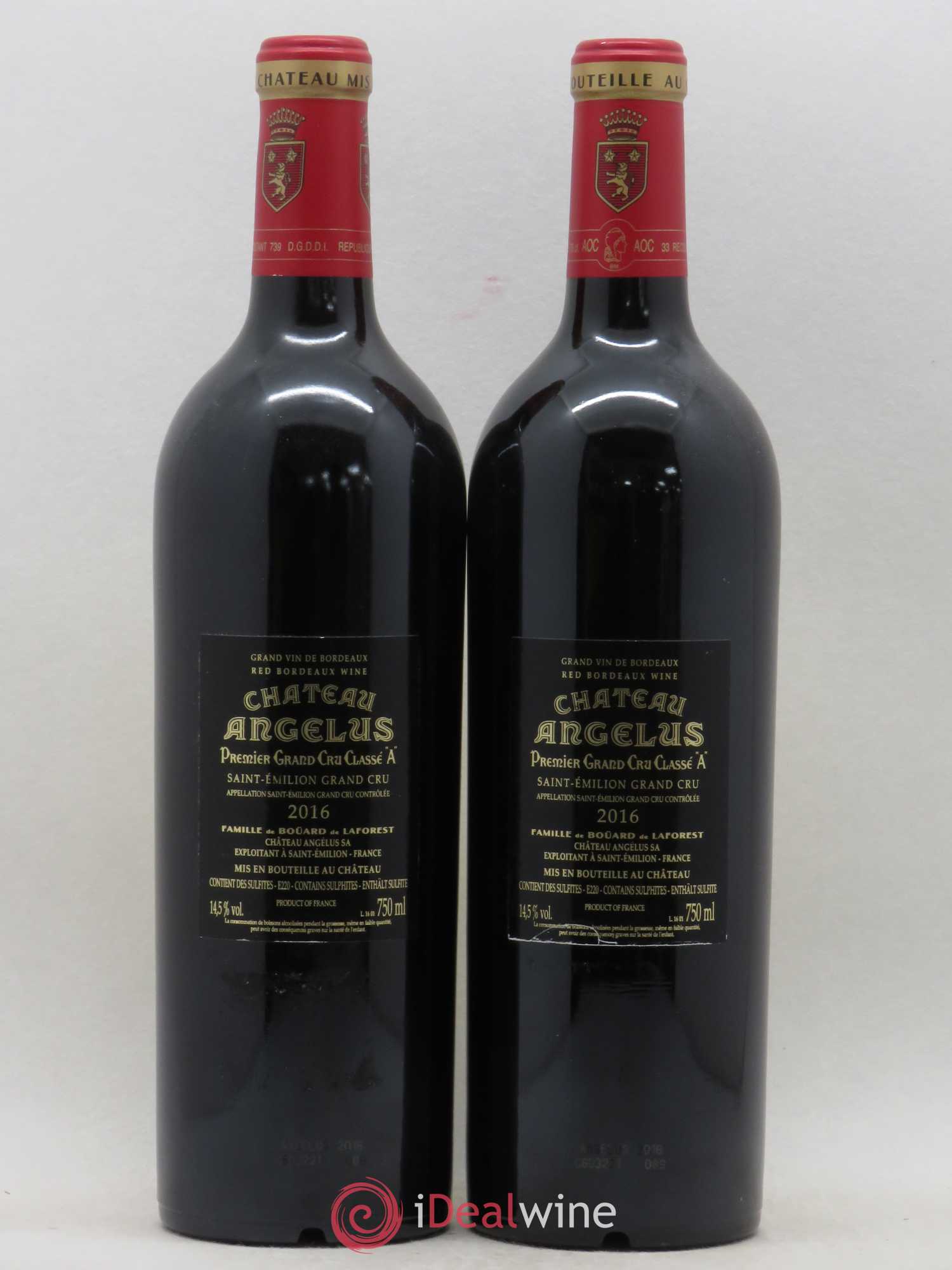 Château Angélus 1er Grand Cru Classé A 2016 - Lot de 2 bouteilles - 1