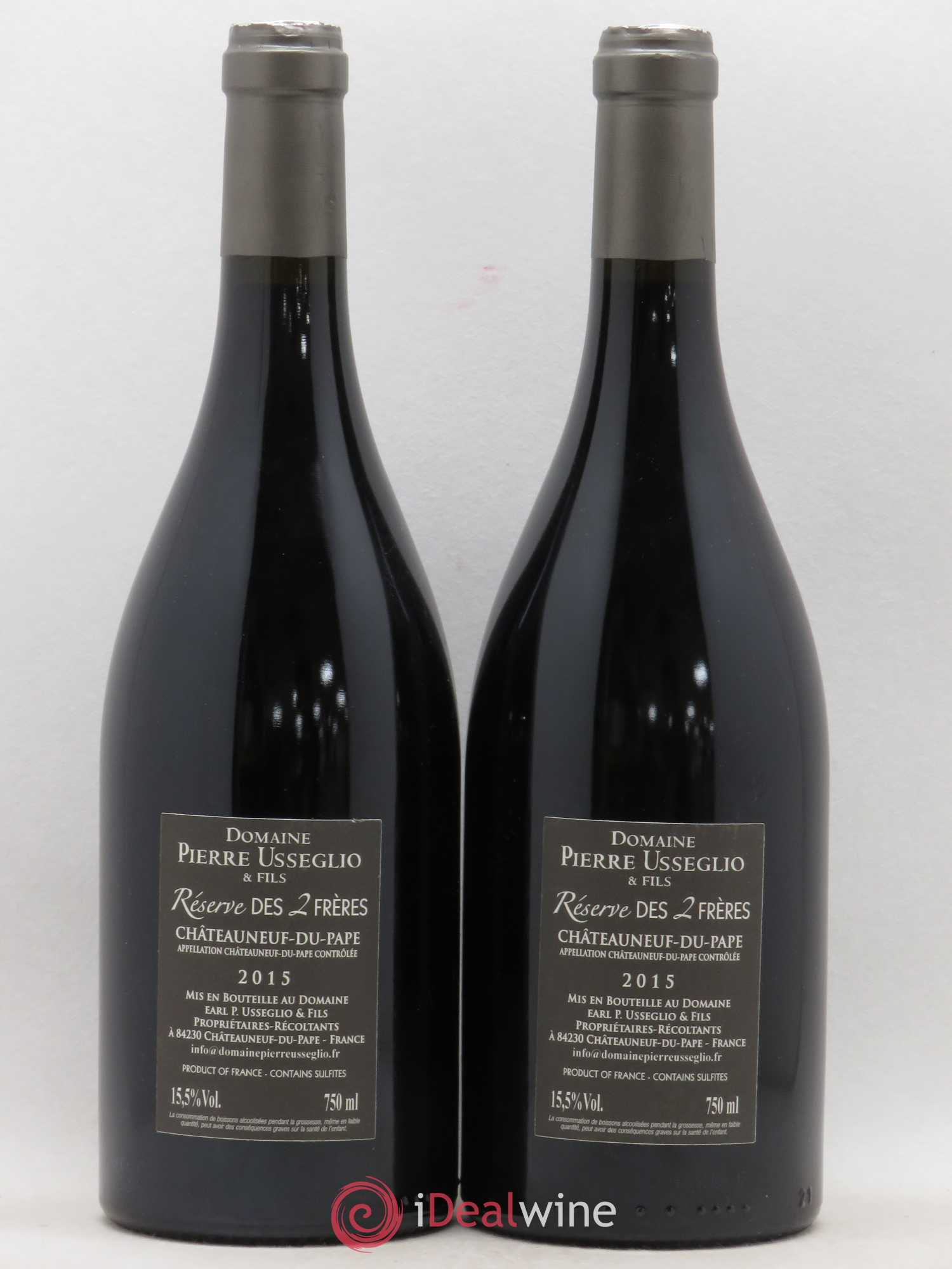 Châteauneuf-du-Pape Réserve des 2 frères Pierre Usseglio & Fils 2015 - Lot de 2 bouteilles - 1