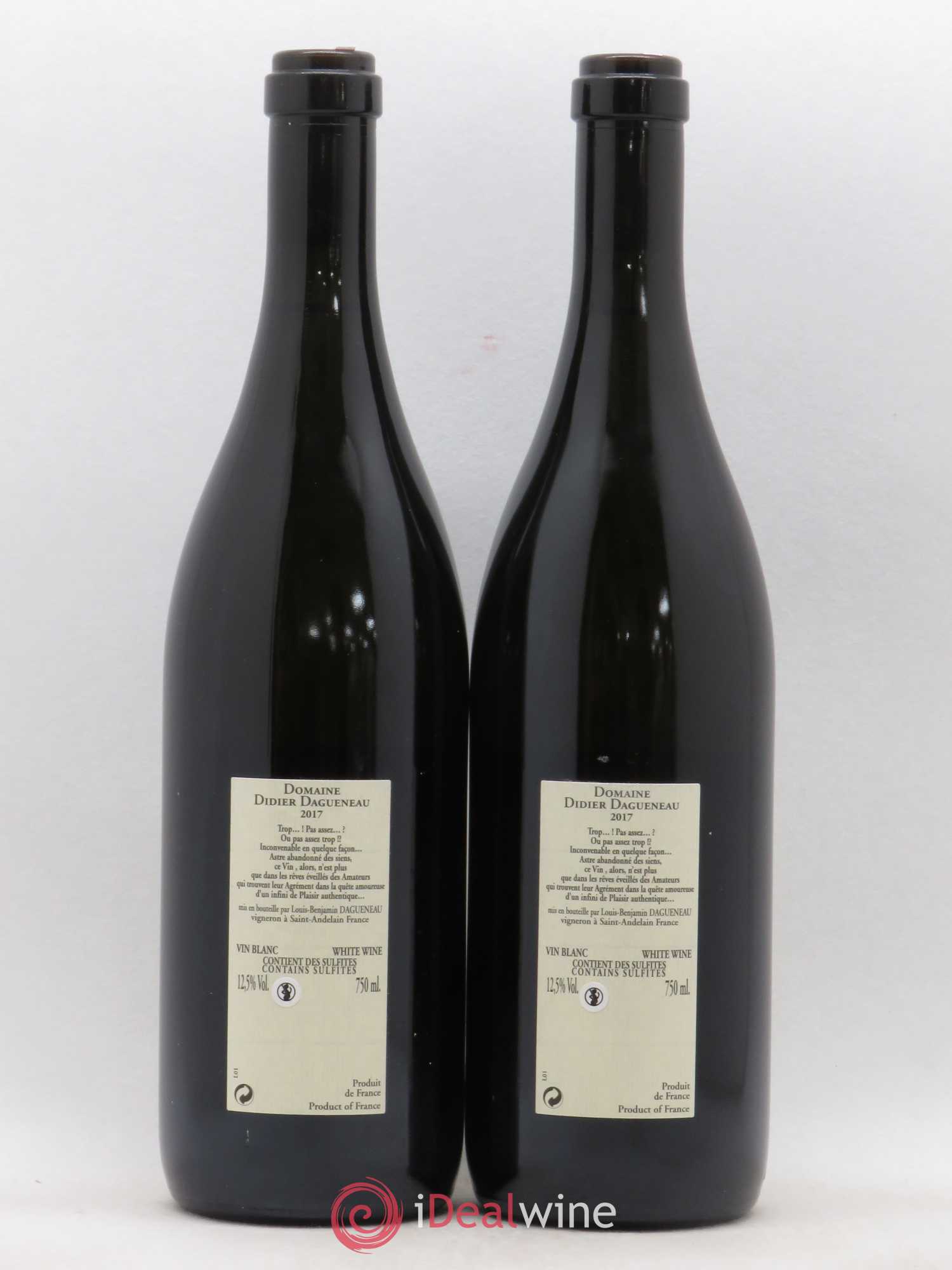 Pouilly-Fumé Blanc Fumé de Pouilly Dagueneau (Domaine Didier - Louis-Benjamin) 2017 - Lot de 2 bouteilles - 1