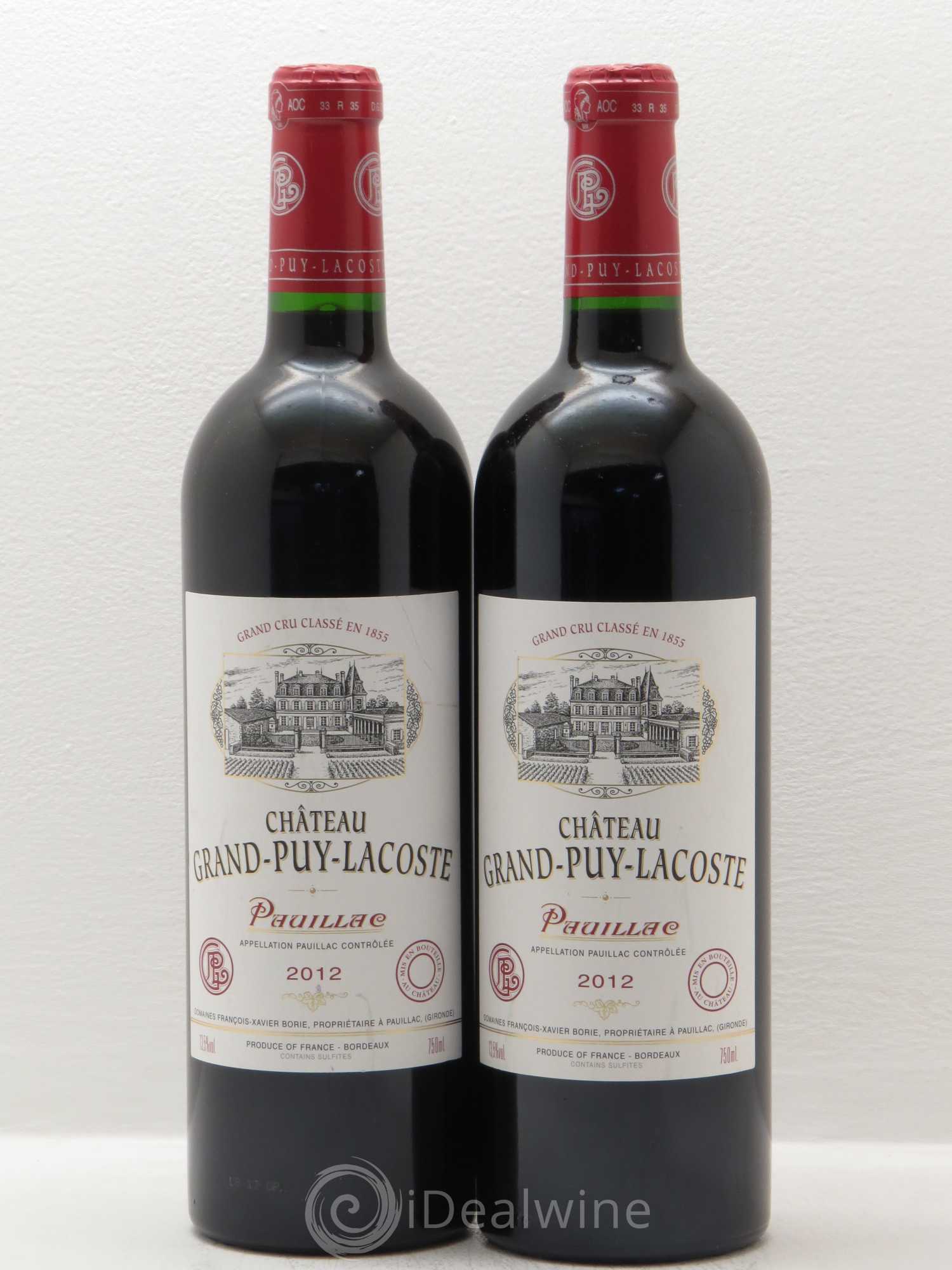 Château Grand Puy Lacoste 5ème Grand Cru Classé 2012 - Lot de 2 bouteilles - 0