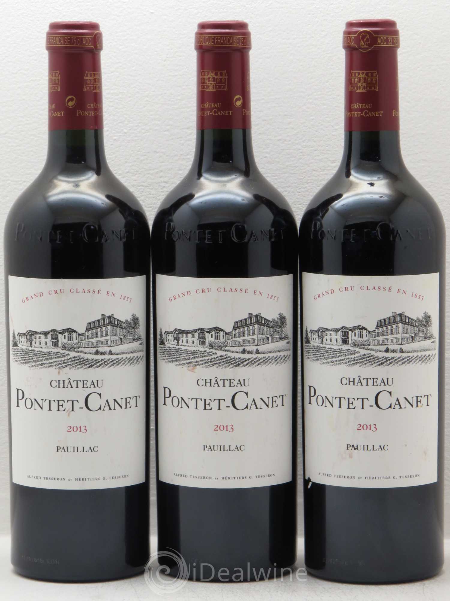 Château Pontet Canet 5ème Grand Cru Classé 2013 - Lot de 3 bouteilles - 0