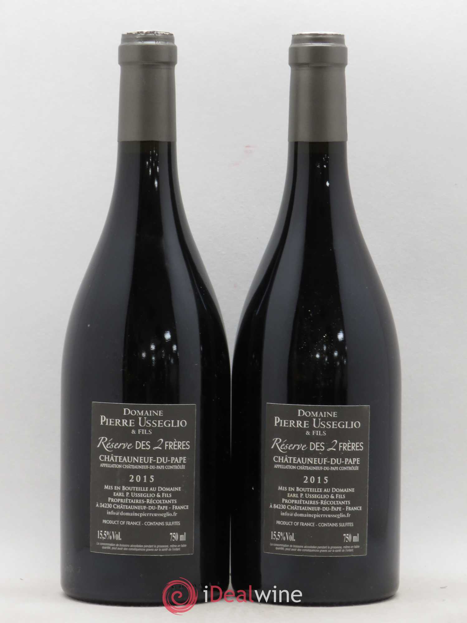 Châteauneuf-du-Pape Réserve des 2 frères Pierre Usseglio & Fils 2015 - Lot de 2 bouteilles - 1