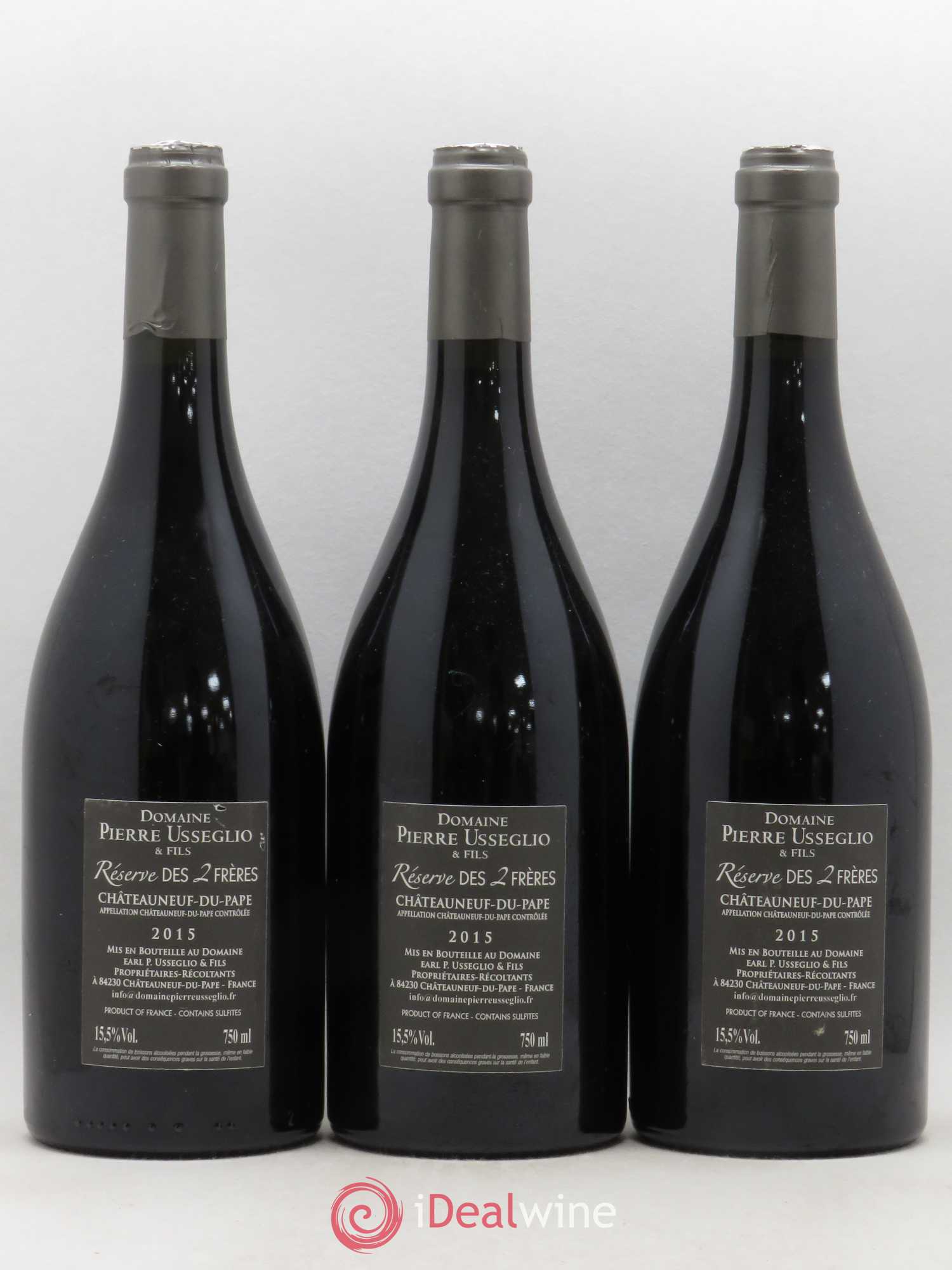 Châteauneuf-du-Pape Réserve des 2 frères Pierre Usseglio & Fils 2015 - Posten von 3 Flaschen - 1