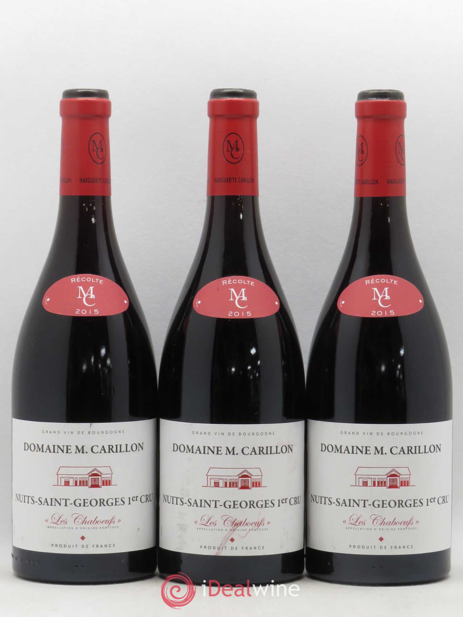 Nuits-Saint-Georges 1er Cru Les Chaboeufs Domaine Marguerite Carillon 2015 - Posten von 3 Flaschen - 0