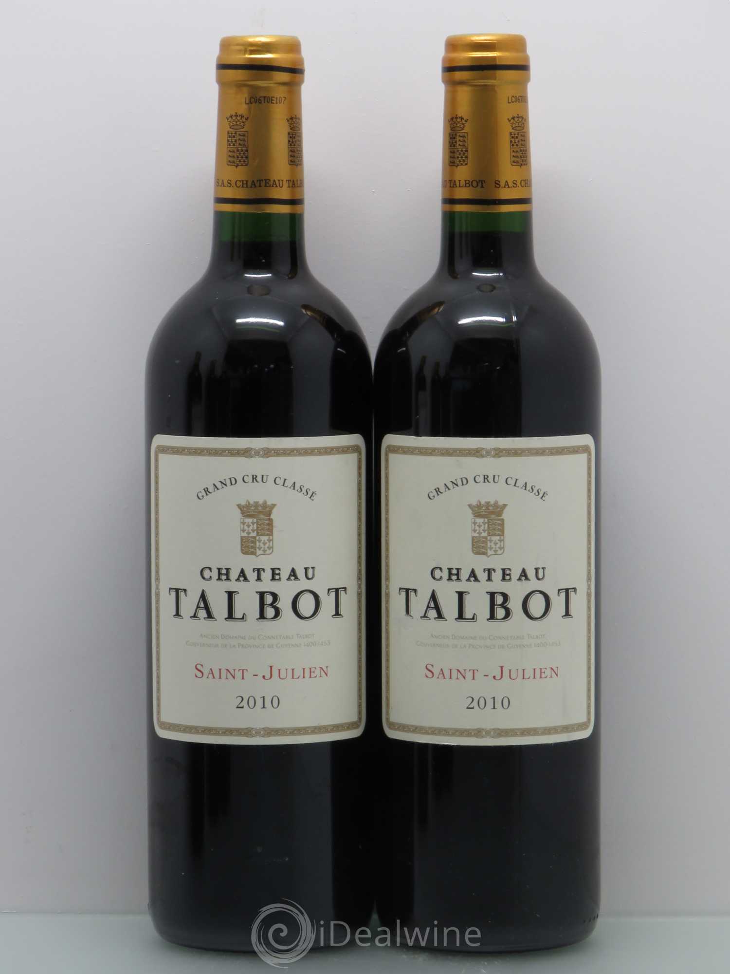 Château Talbot 4ème Grand Cru Classé 2010 - Lot de 5 bouteilles - 2