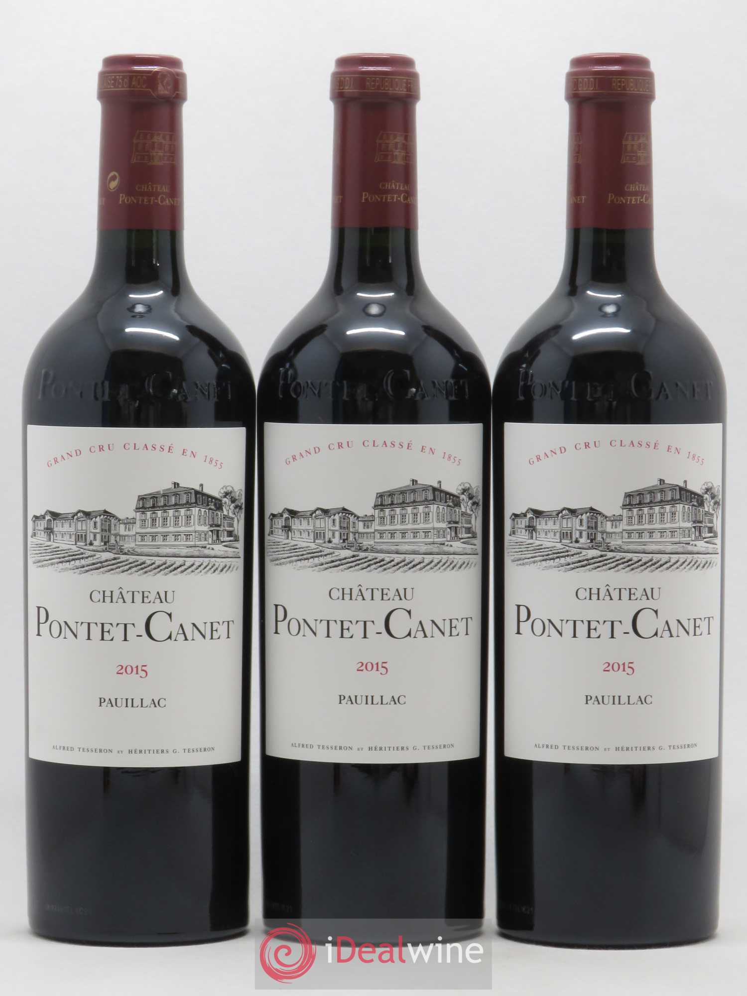 Château Pontet Canet 5ème Grand Cru Classé 2015 - Lot de 3 bouteilles - 0