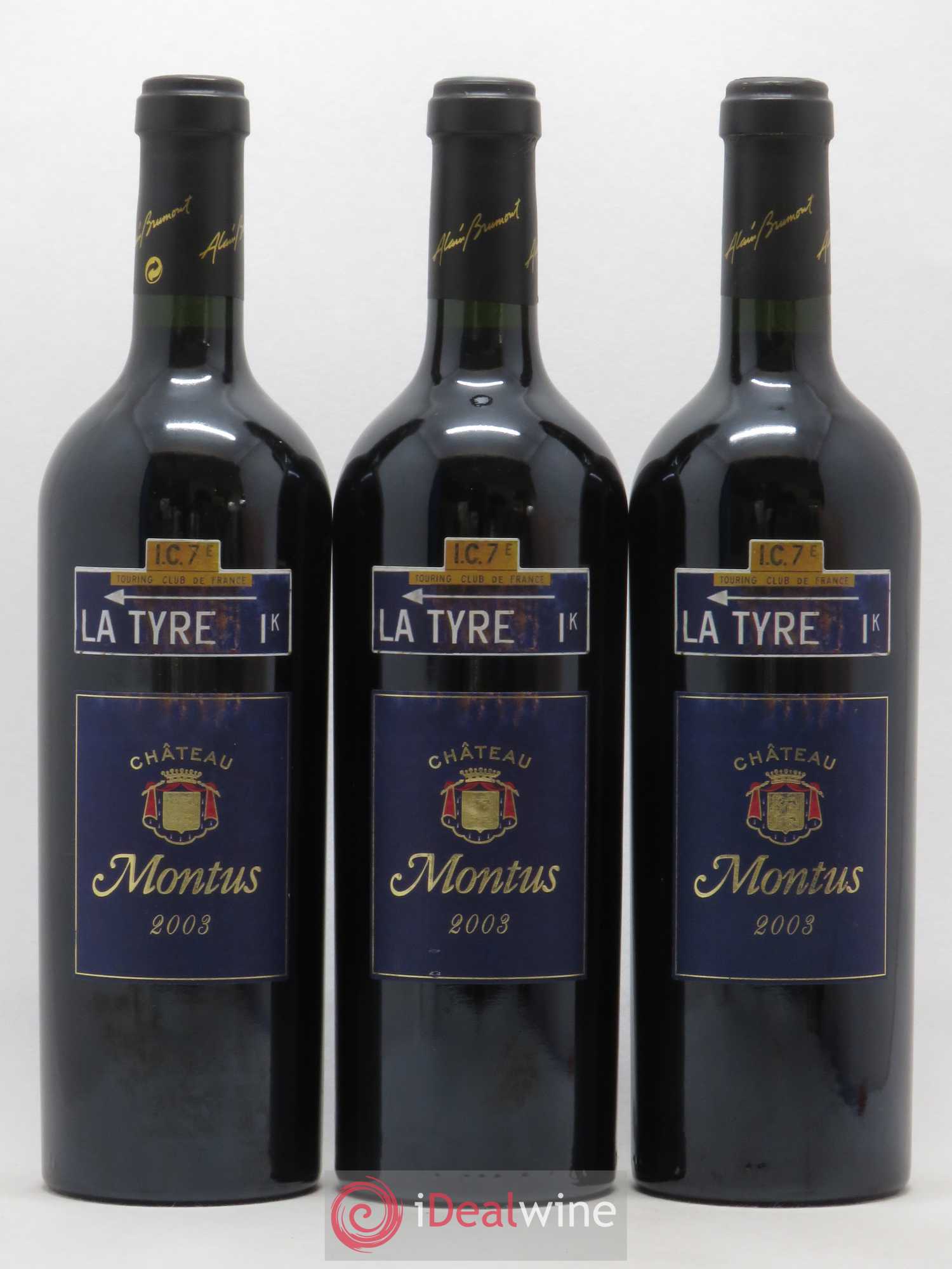 Madiran Château Montus-La Tyre Alain Brumont 2003 - Lot de 3 bouteilles - 0