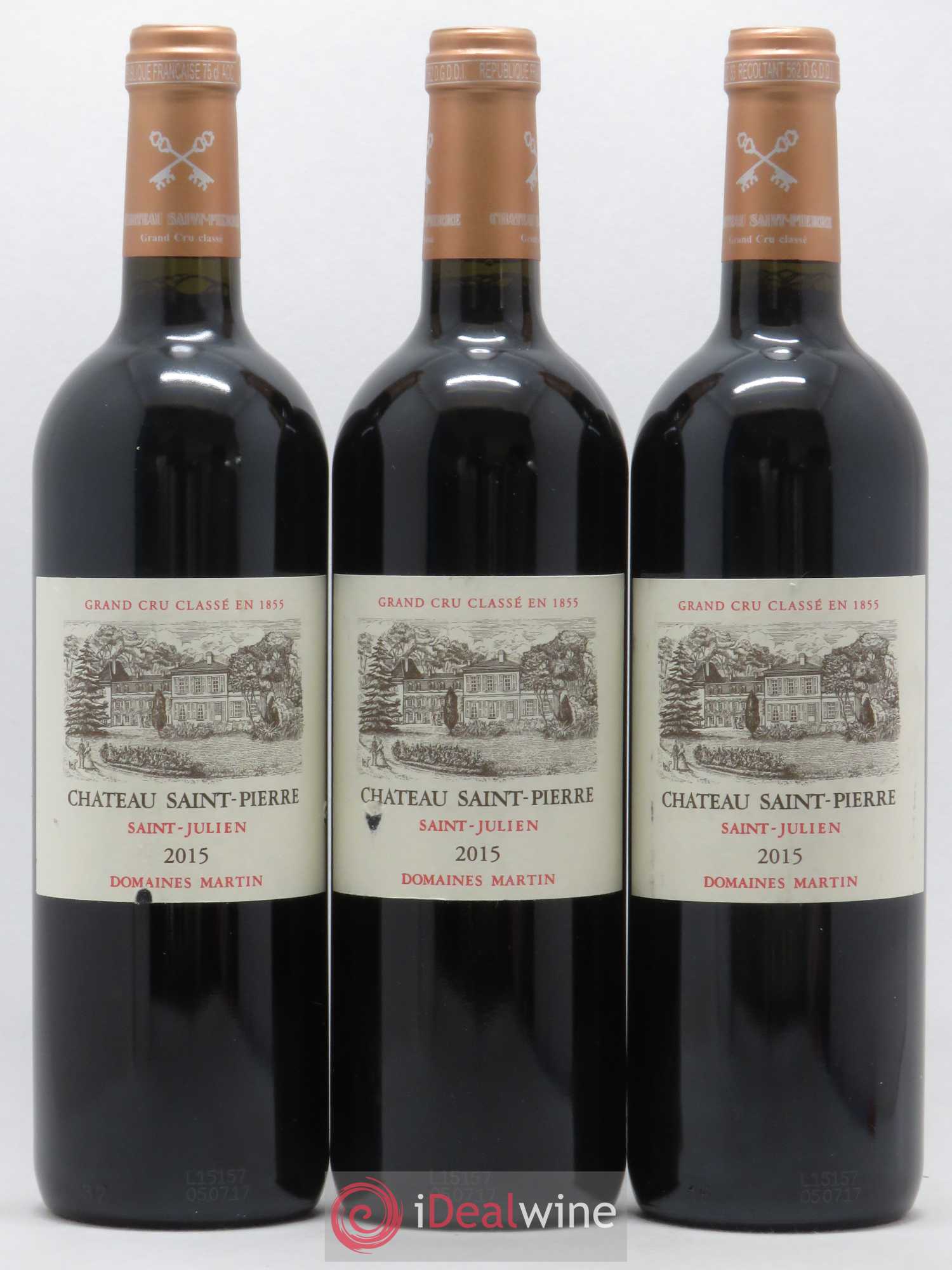 Château Saint-Pierre 4ème Grand Cru Classé 2015 - Lot de 3 bouteilles - 0