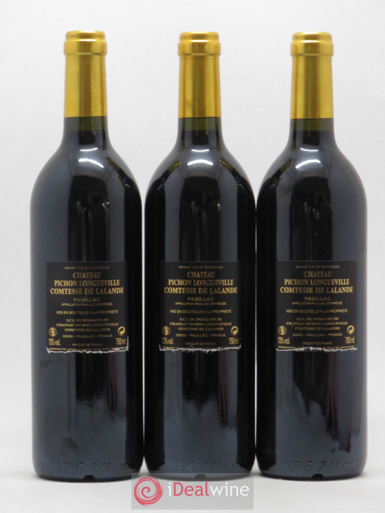 Château Pichon Longueville Comtesse de Lalande 2ème Grand Cru Classé 2008 - Lot de 3 bouteilles - 1