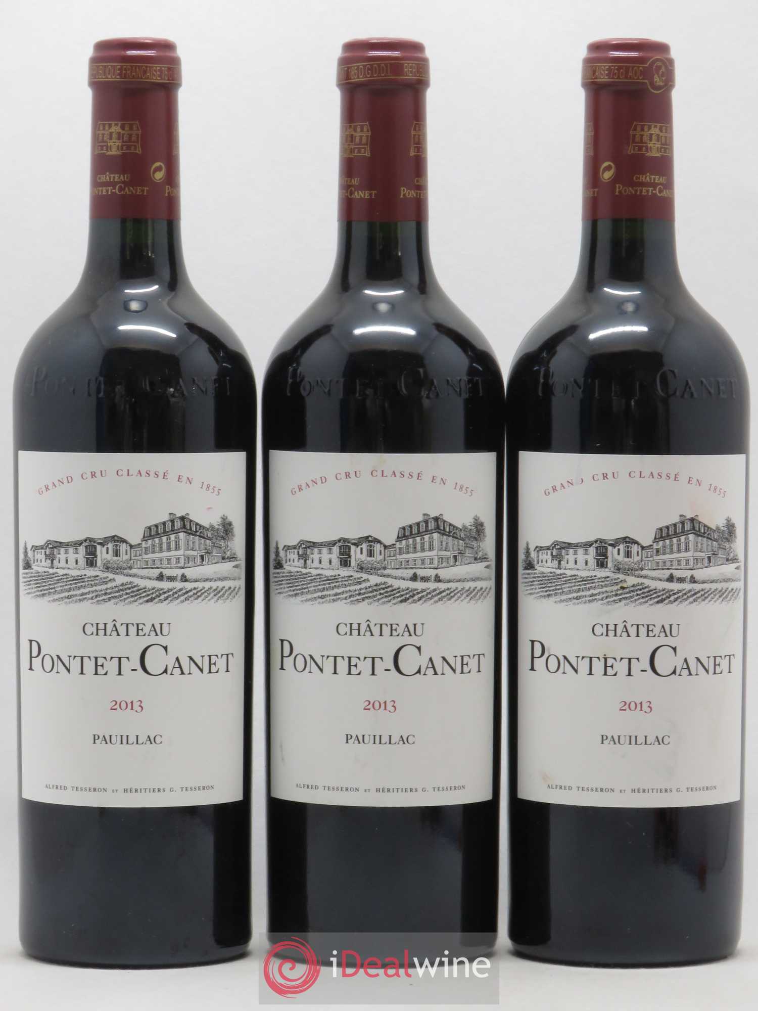 Château Pontet Canet 5ème Grand Cru Classé 2013 - Lot de 3 bouteilles - 0