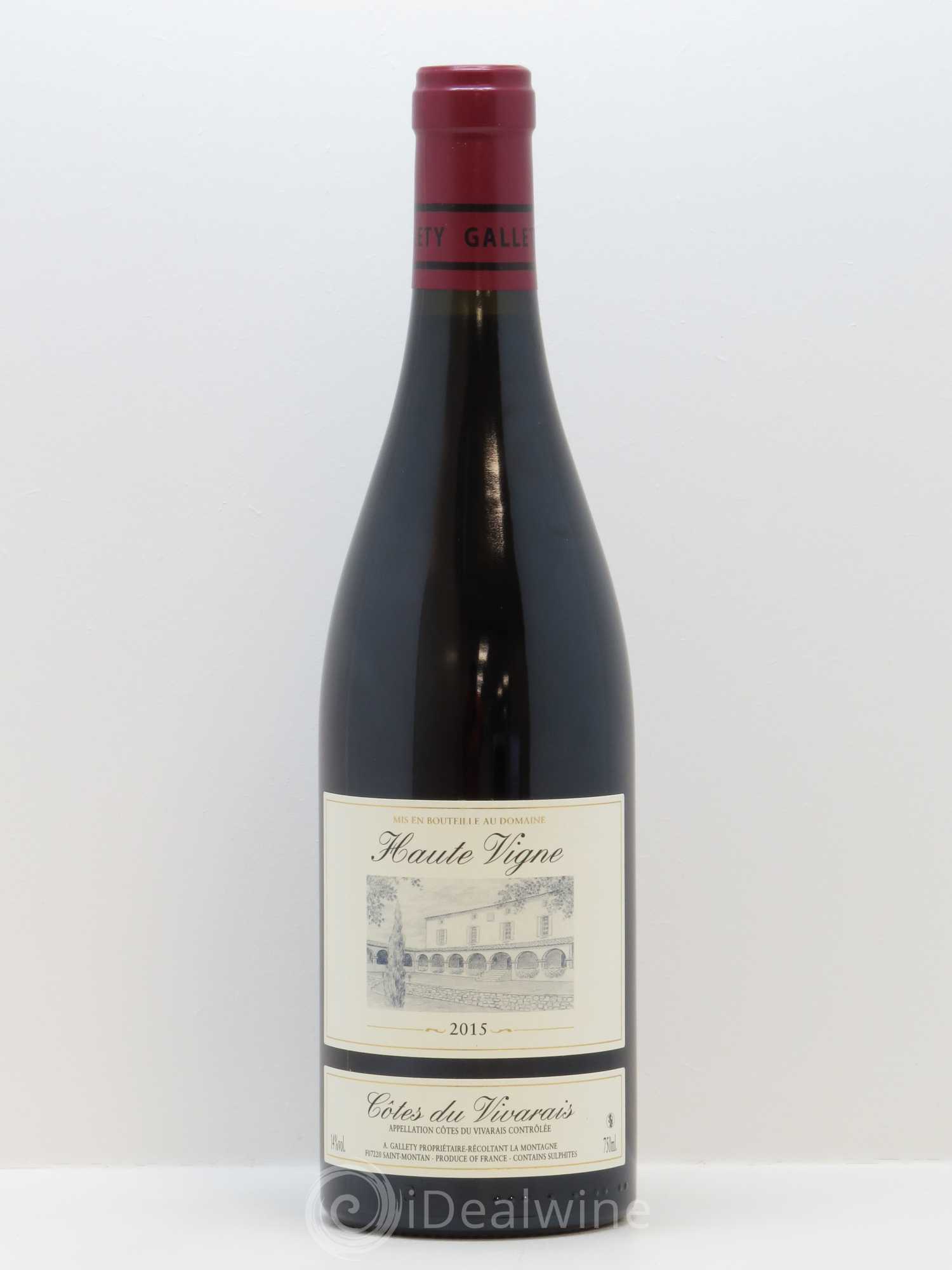Côtes du Vivarais Hautes Vignes Gallety (Domaine) 2015 - Lot de 1 bouteille - 0