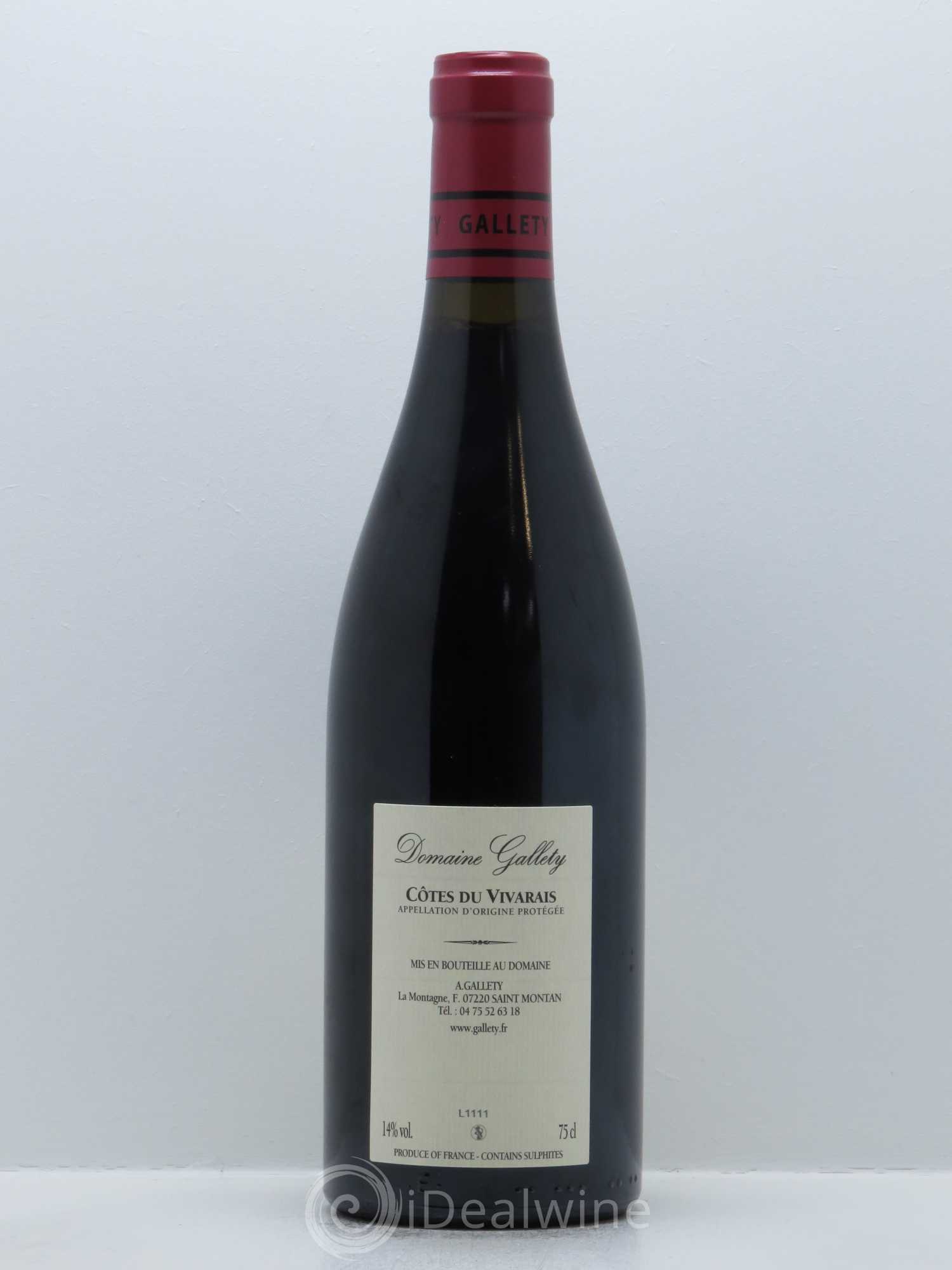 Côtes du Vivarais Gallety (Domaine) 2011 - Lot de 1 bouteille - 1
