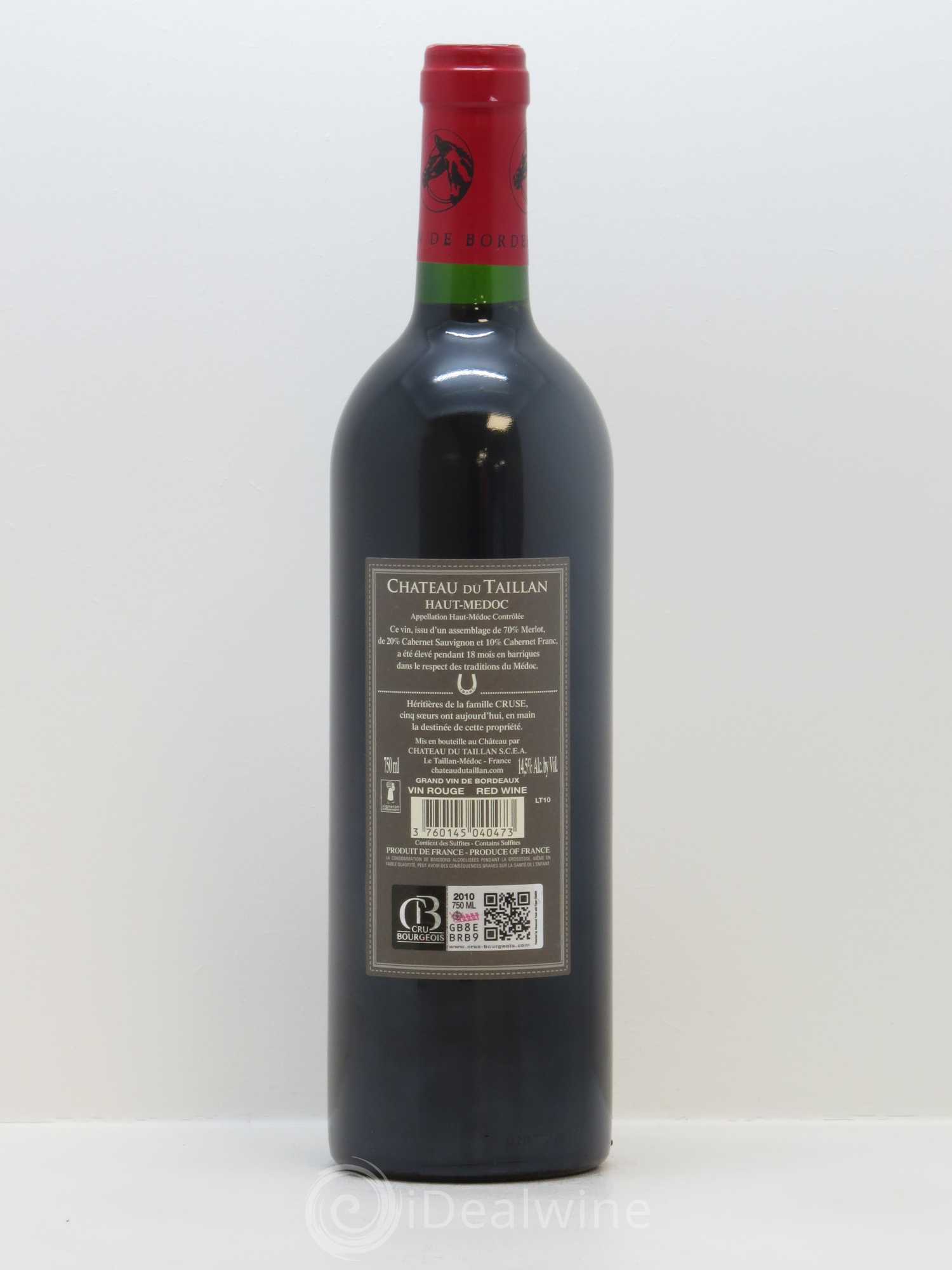 Château du Taillan Cru Bourgeois Exceptionnel 2010 - Lot de 1 bouteille - 1