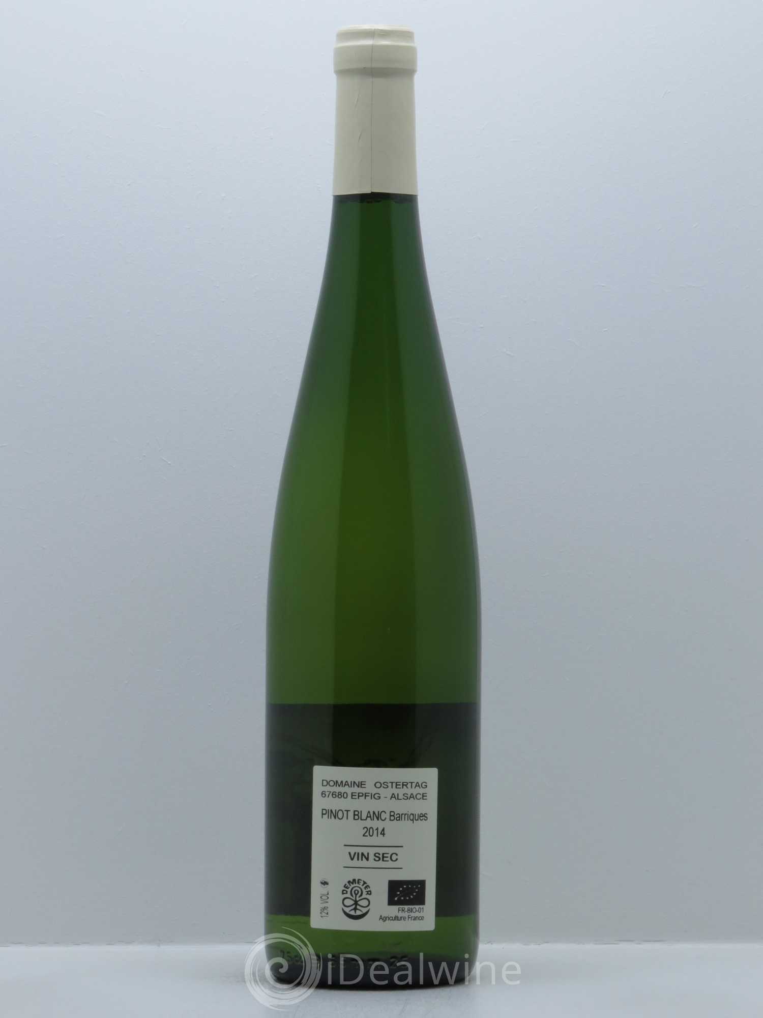 Alsace Pinot Blanc Barriques Ostertag (Domaine) 2014 - Lot de 1 bouteille - 1