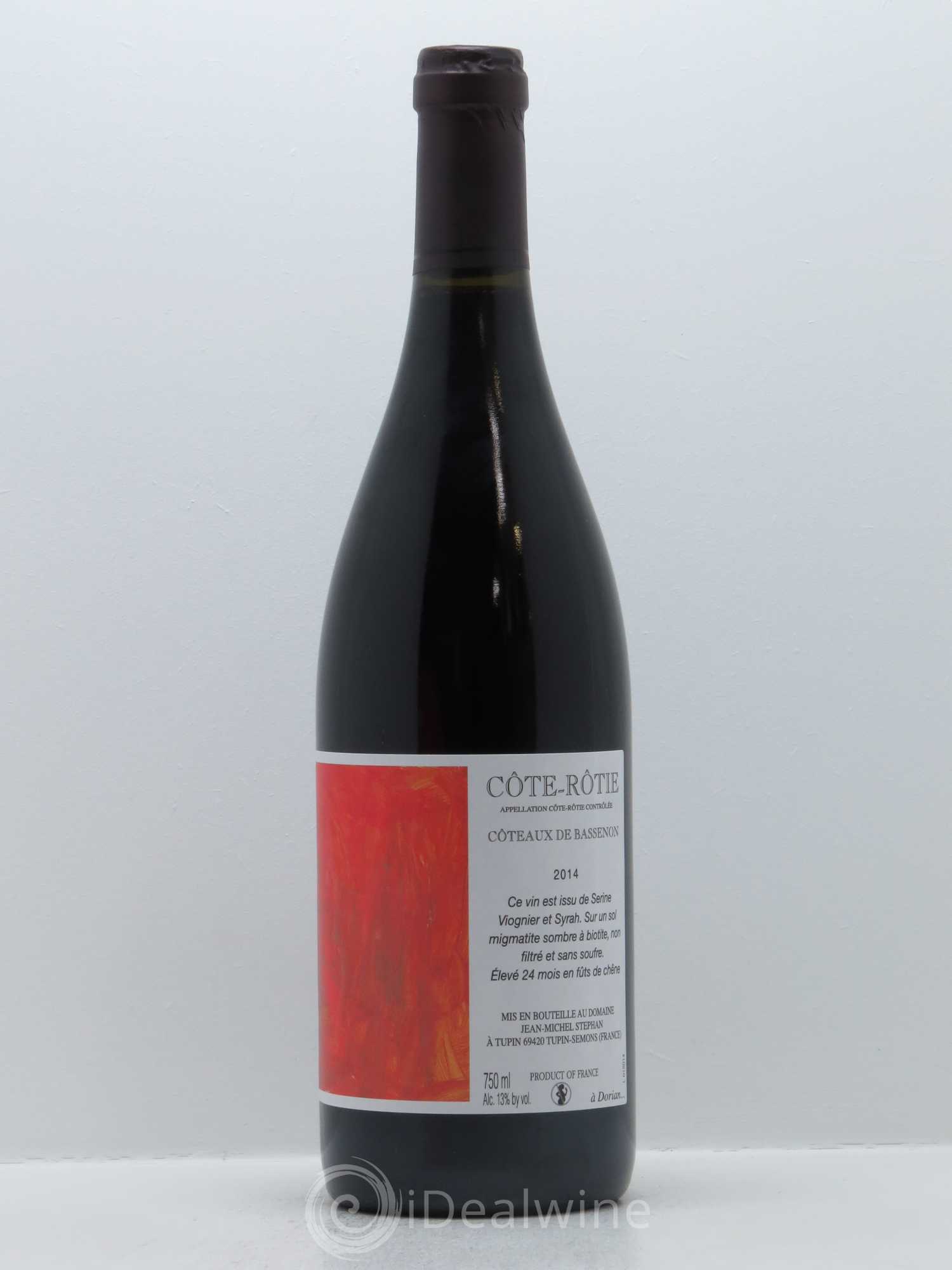 Côte-Rôtie Coteaux de Bassenon Jean-Michel Stephan 2014 - Lot of 1 bottle - 1
