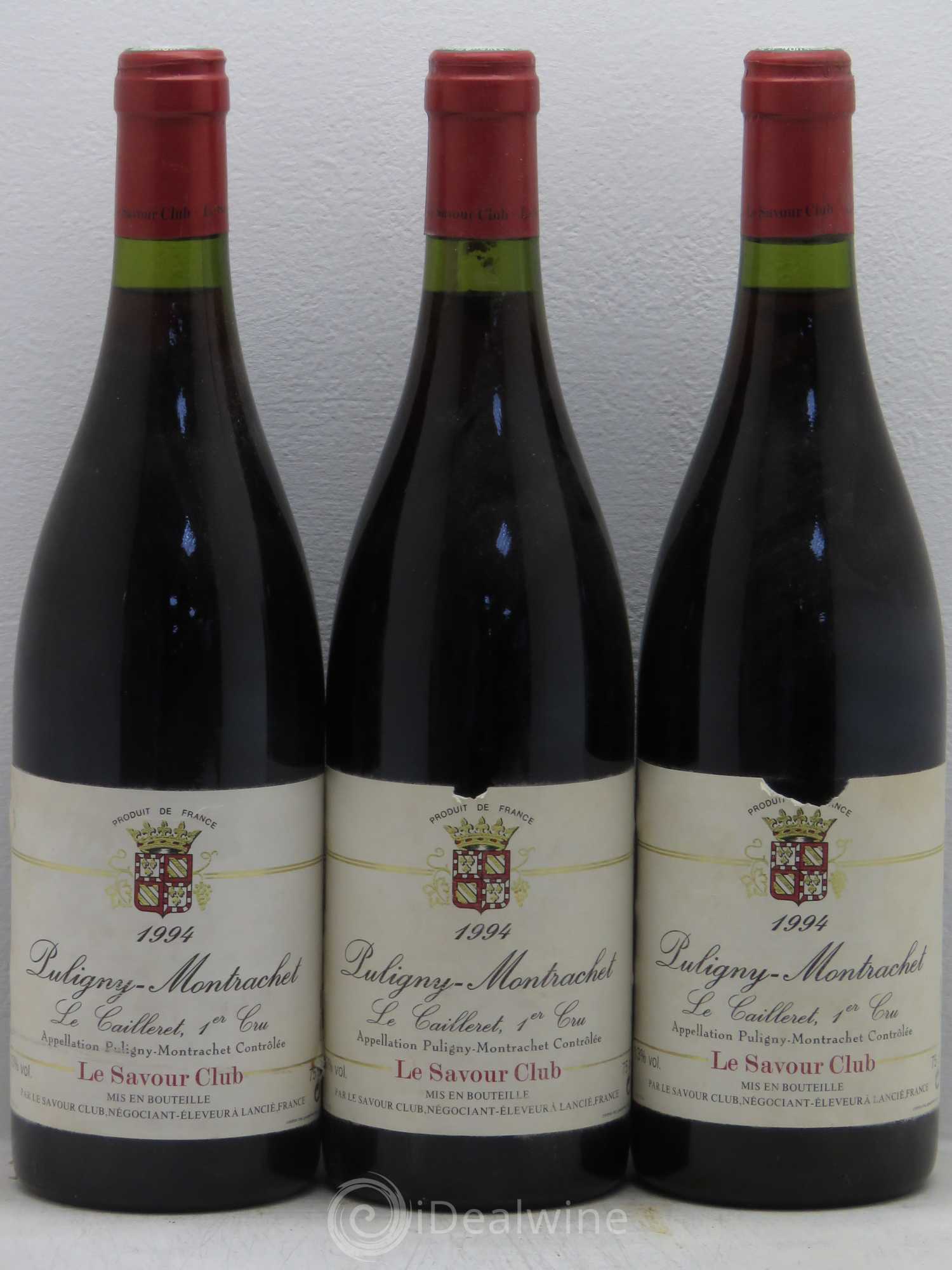 Bourgogne Puligny montrachet 1er cru Le Cailleret Savour Club 1994 - Posten von 3 Flaschen - 0