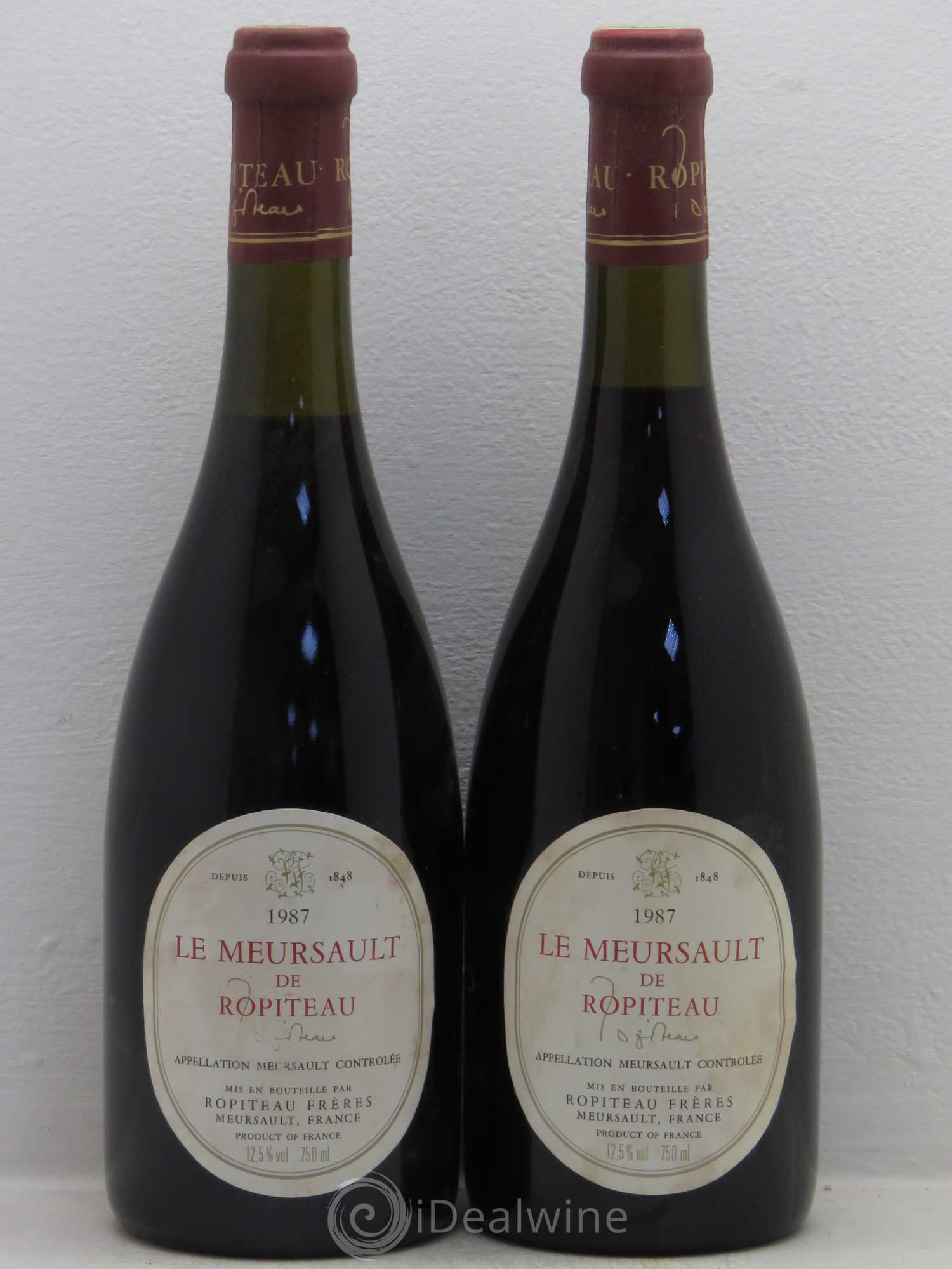 Meursault Domaine Ropiteau 1987 - Posten von 2 Flaschen - 0