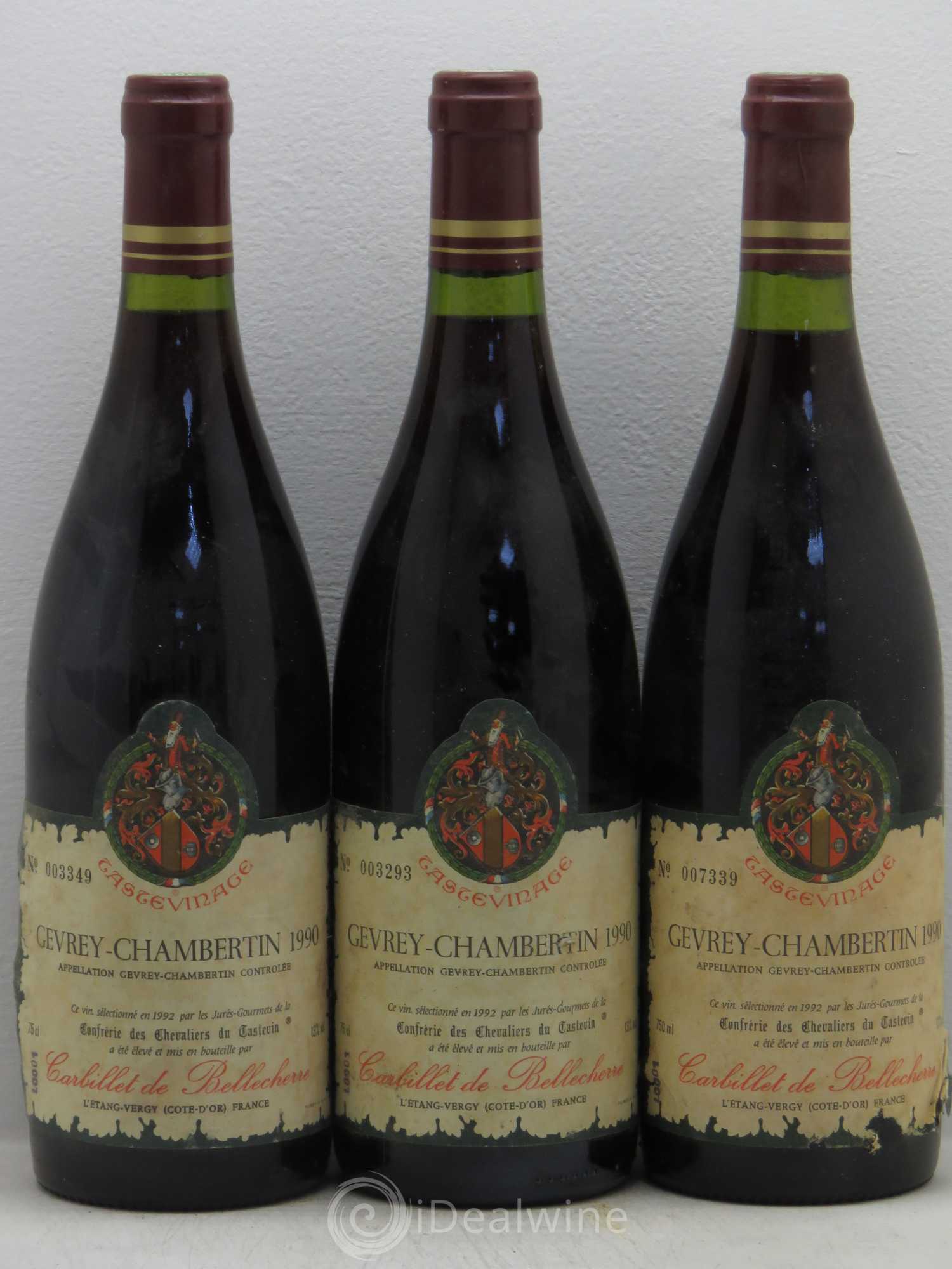 Gevrey-Chambertin Carbillet de Bellecherre 1990 - Posten von 3 Flaschen - 0