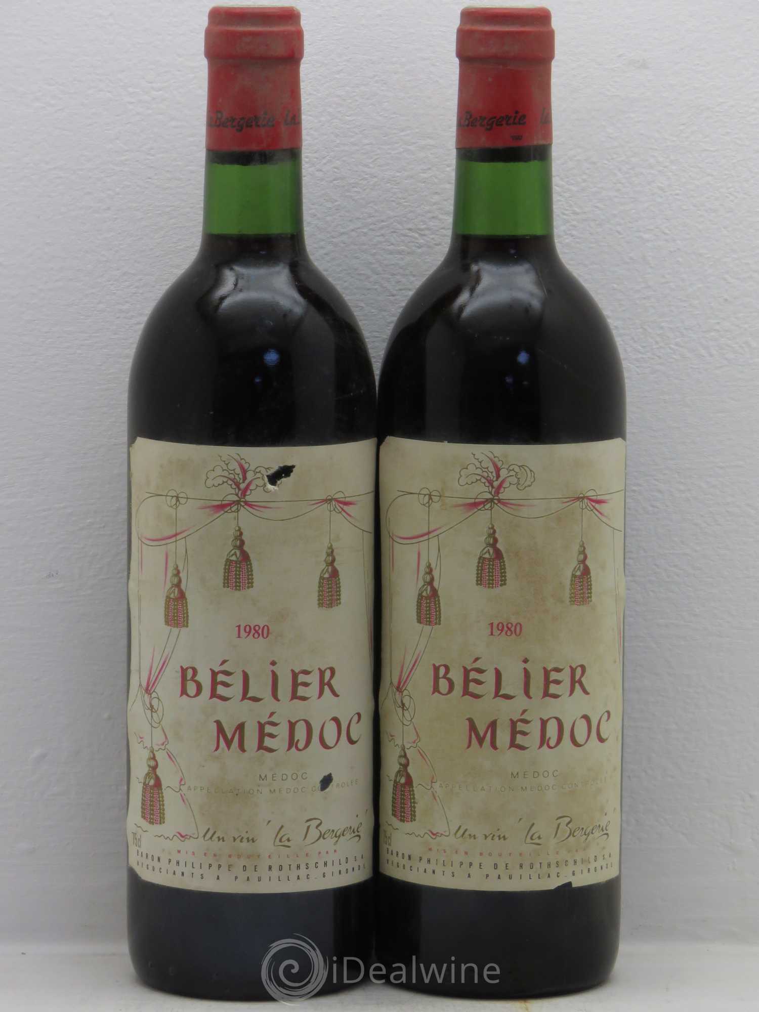 Médoc Bélier la Bergerie (sans prix de réserve) 1980 - Posten von 2 Flaschen - 0