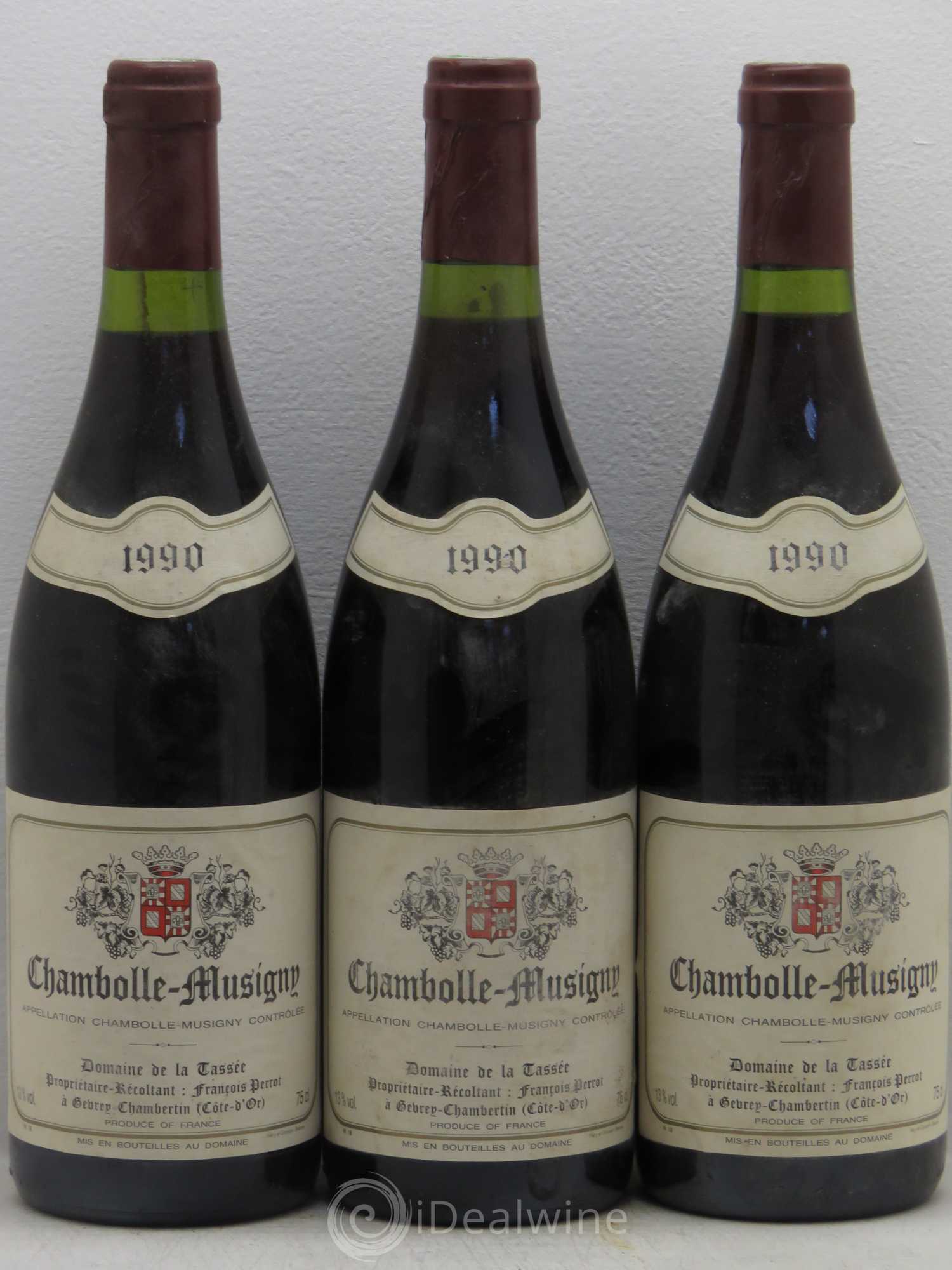 Chambolle-Musigny Domaine de la Cassée Francois Perrot 1990 - Posten von 3 Flaschen - 0