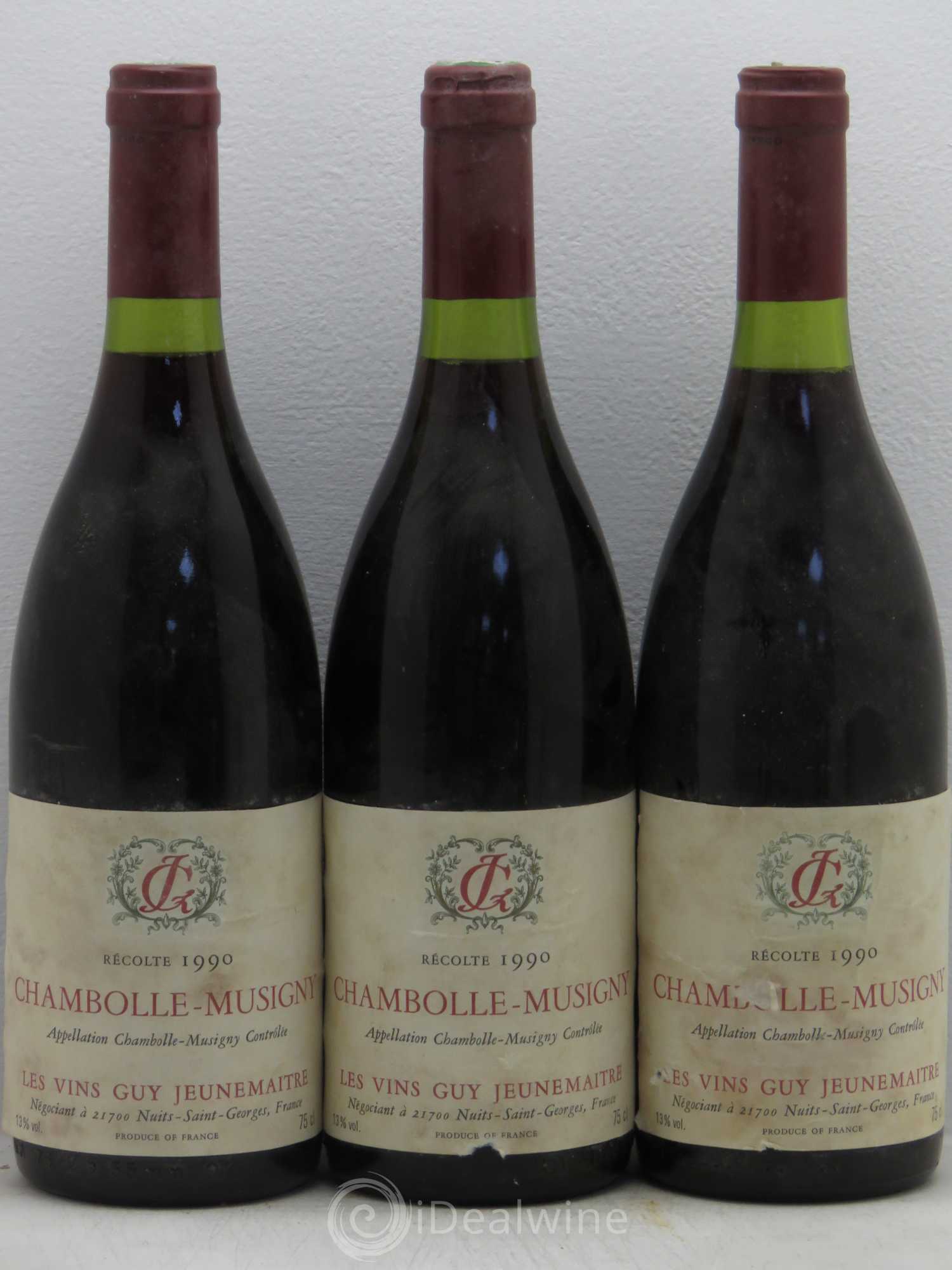Chambolle-Musigny Guy Jeunemaitre 1990 - Posten von 3 Flaschen - 0