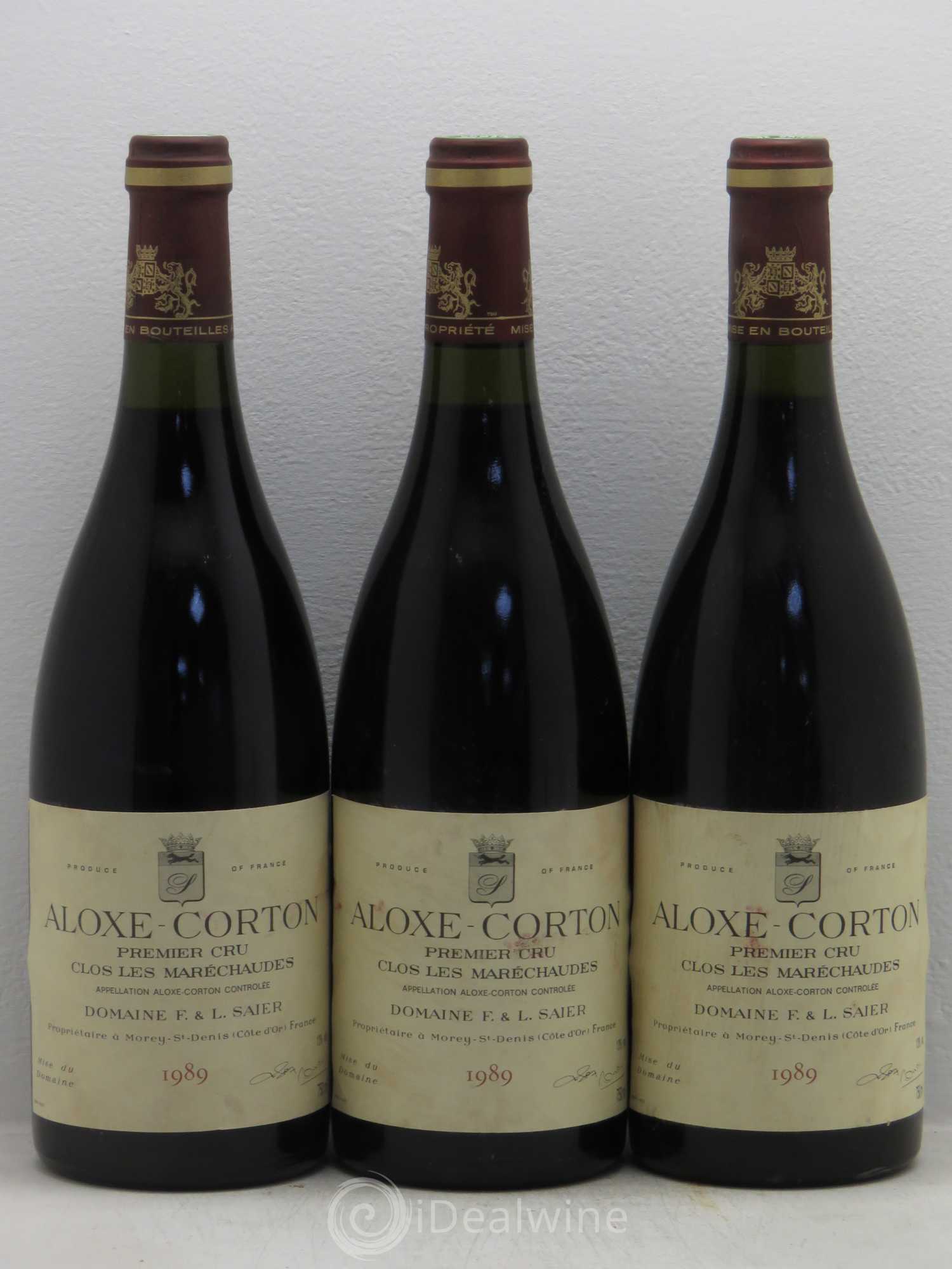 Aloxe-Corton 1er Cru Domaine Saier 1989 - Lot de 3 bouteilles - 0