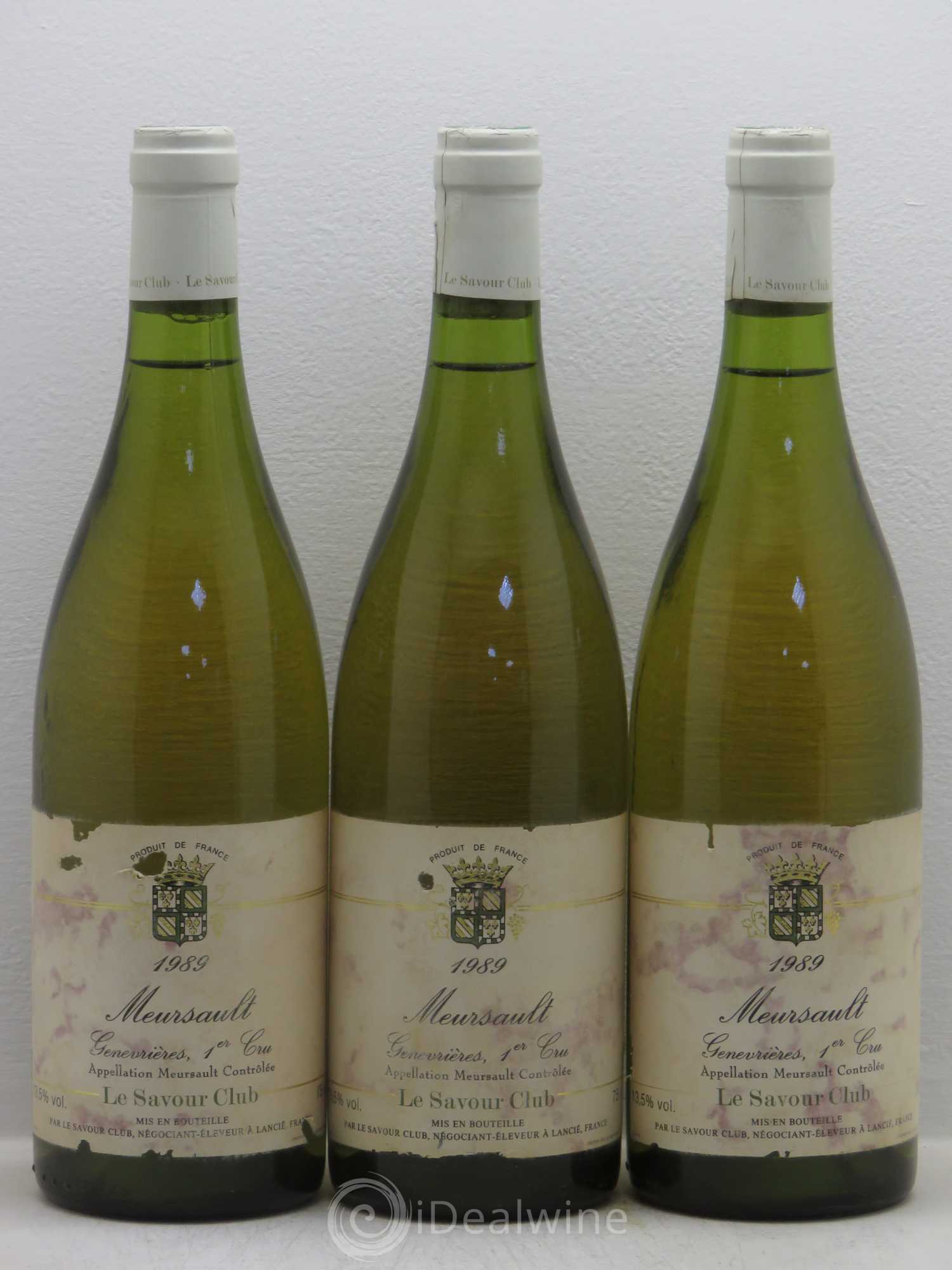 Meursault 1er Cru Savour Club 1989 - Lot de 3 bouteilles - 0