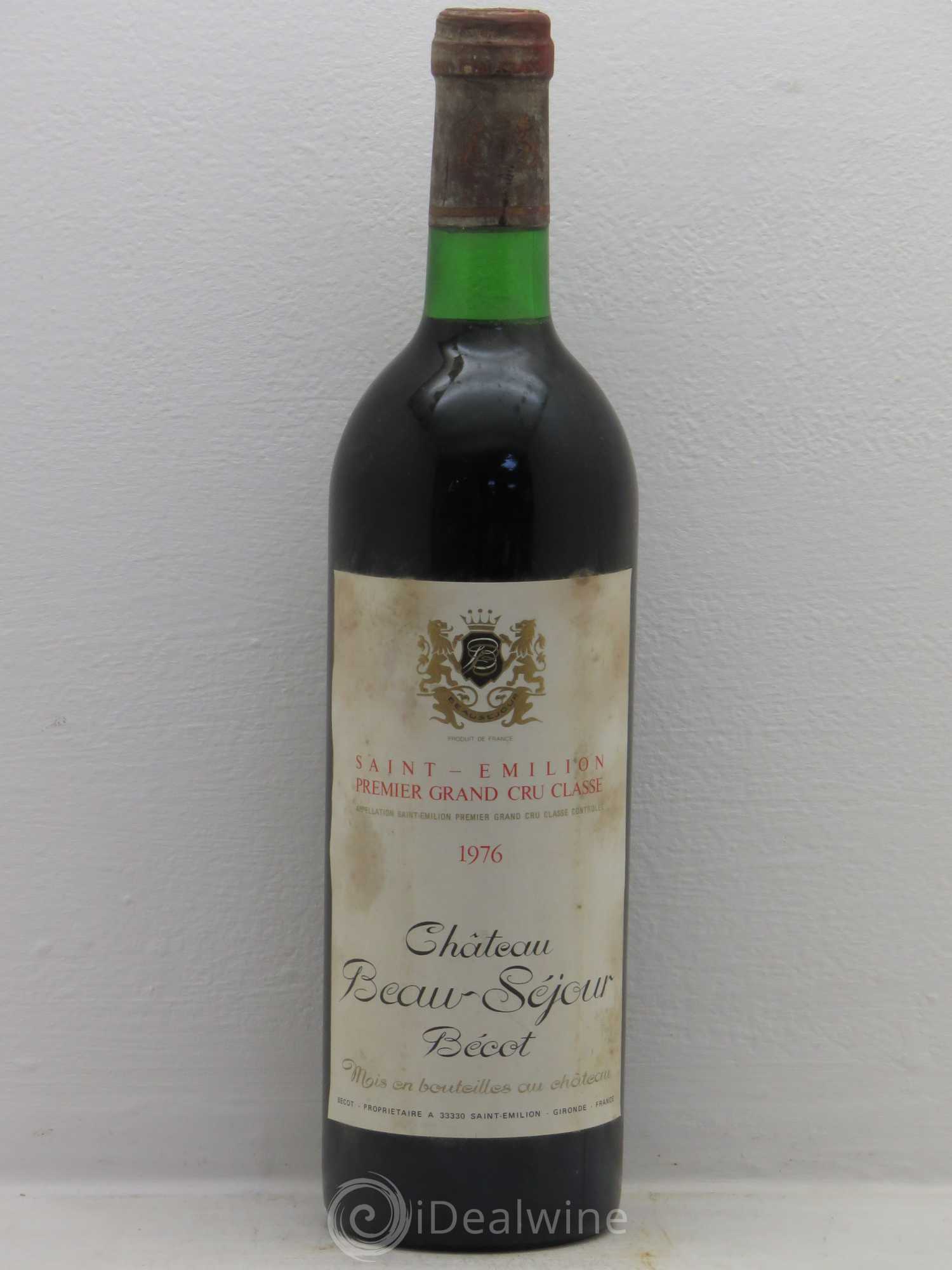 Château Beau-Séjour Bécot 1er Grand Cru Classé B 1976 - Lot de 1 bouteille - 0