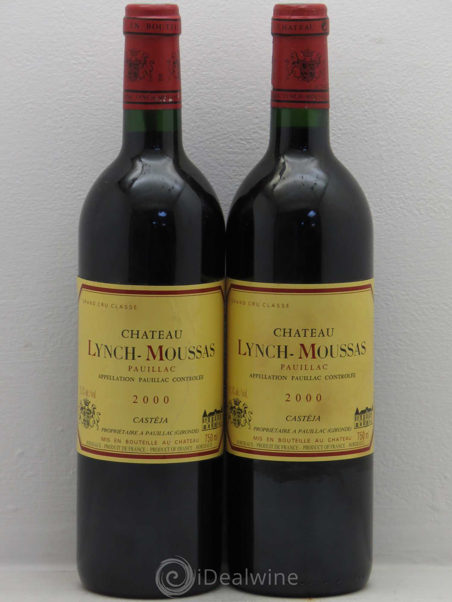 Château Lynch Moussas 5ème Grand Cru Classé 2000 - Lot de 2 bouteilles - 0