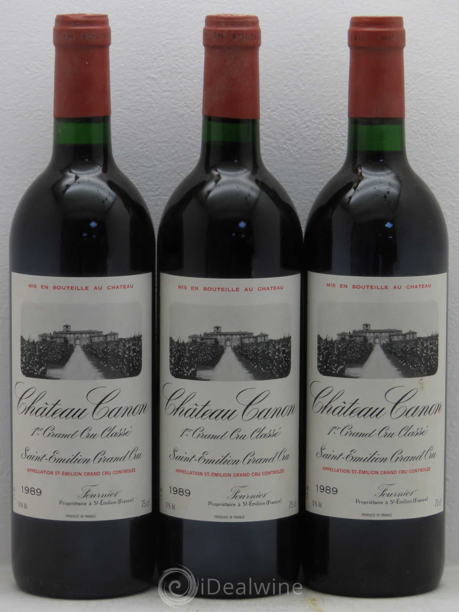 Château Canon 1er Grand Cru Classé B 1989 - Lot de 3 bouteilles - 0