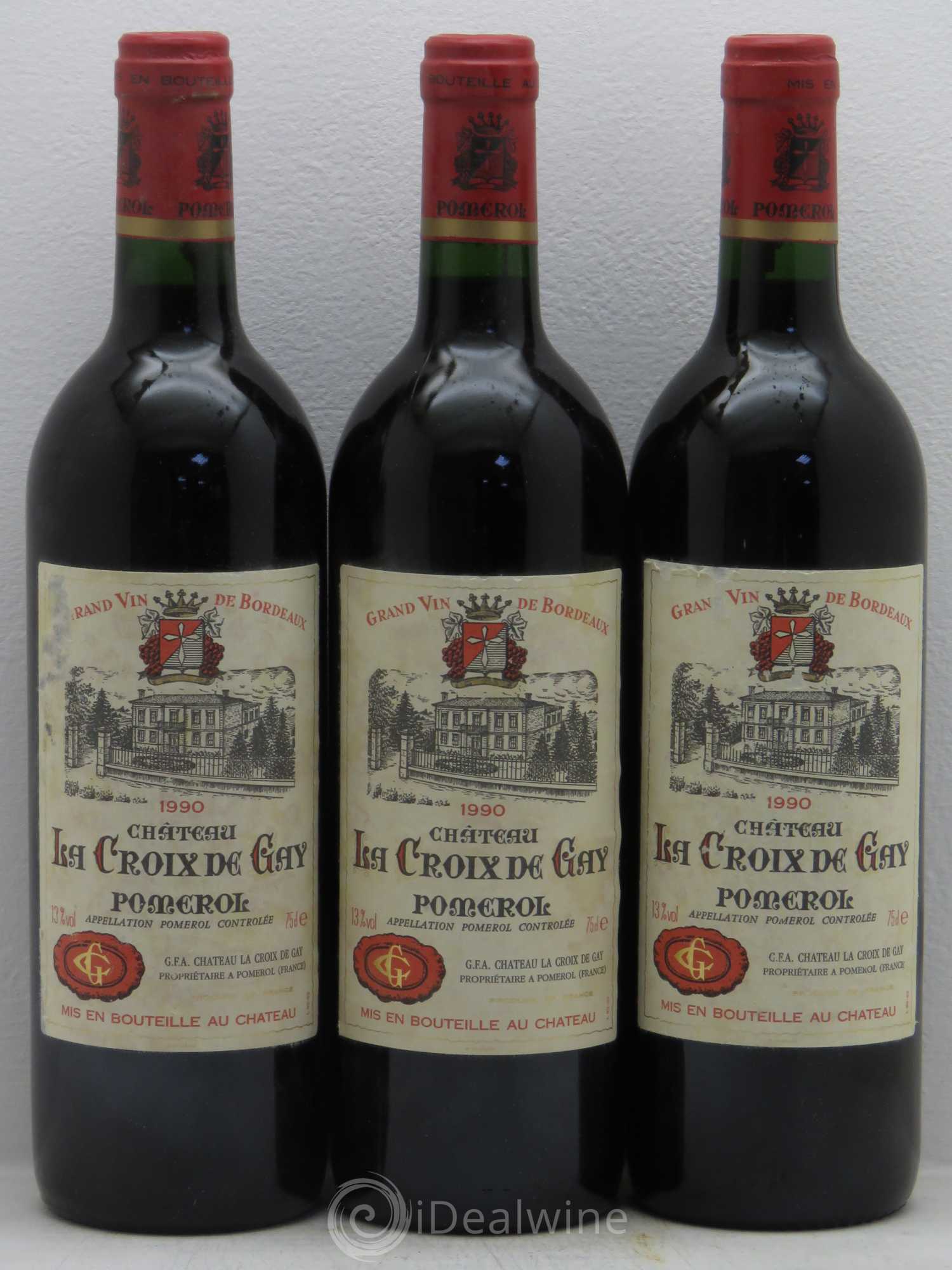 Château la Croix de Gay 1990 - Lot de 3 bouteilles - 0