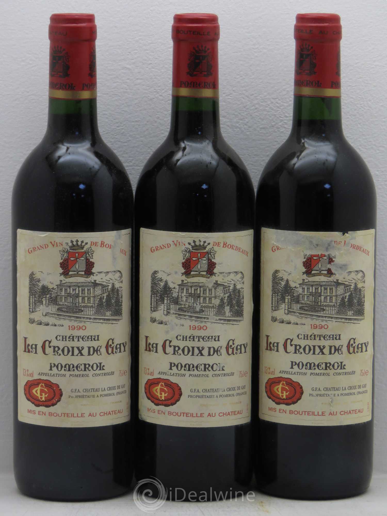 Château la Croix de Gay 1990 - Lot de 3 bouteilles - 0