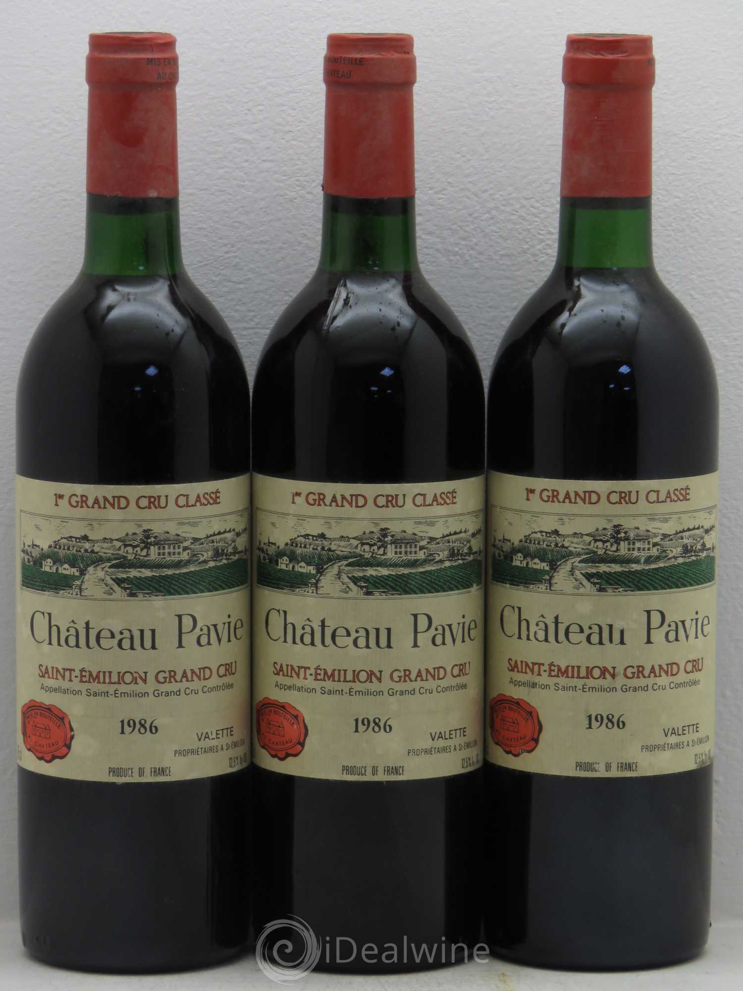 Château Pavie 1er Grand Cru Classé A 1986 - Lot de 3 bouteilles - 0