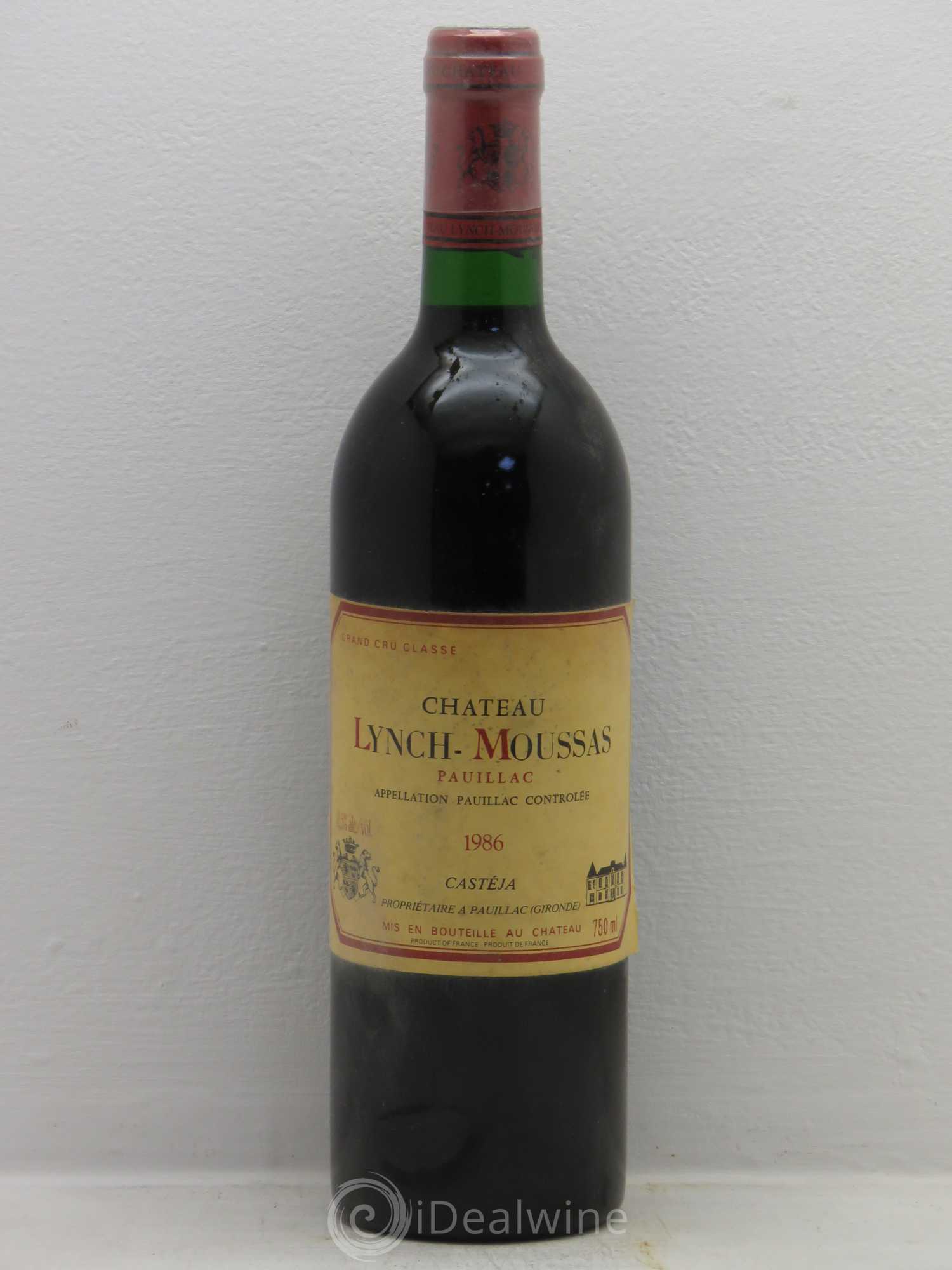Château Lynch Moussas 5ème Grand Cru Classé 1986 - Lot de 6 bouteilles - 0