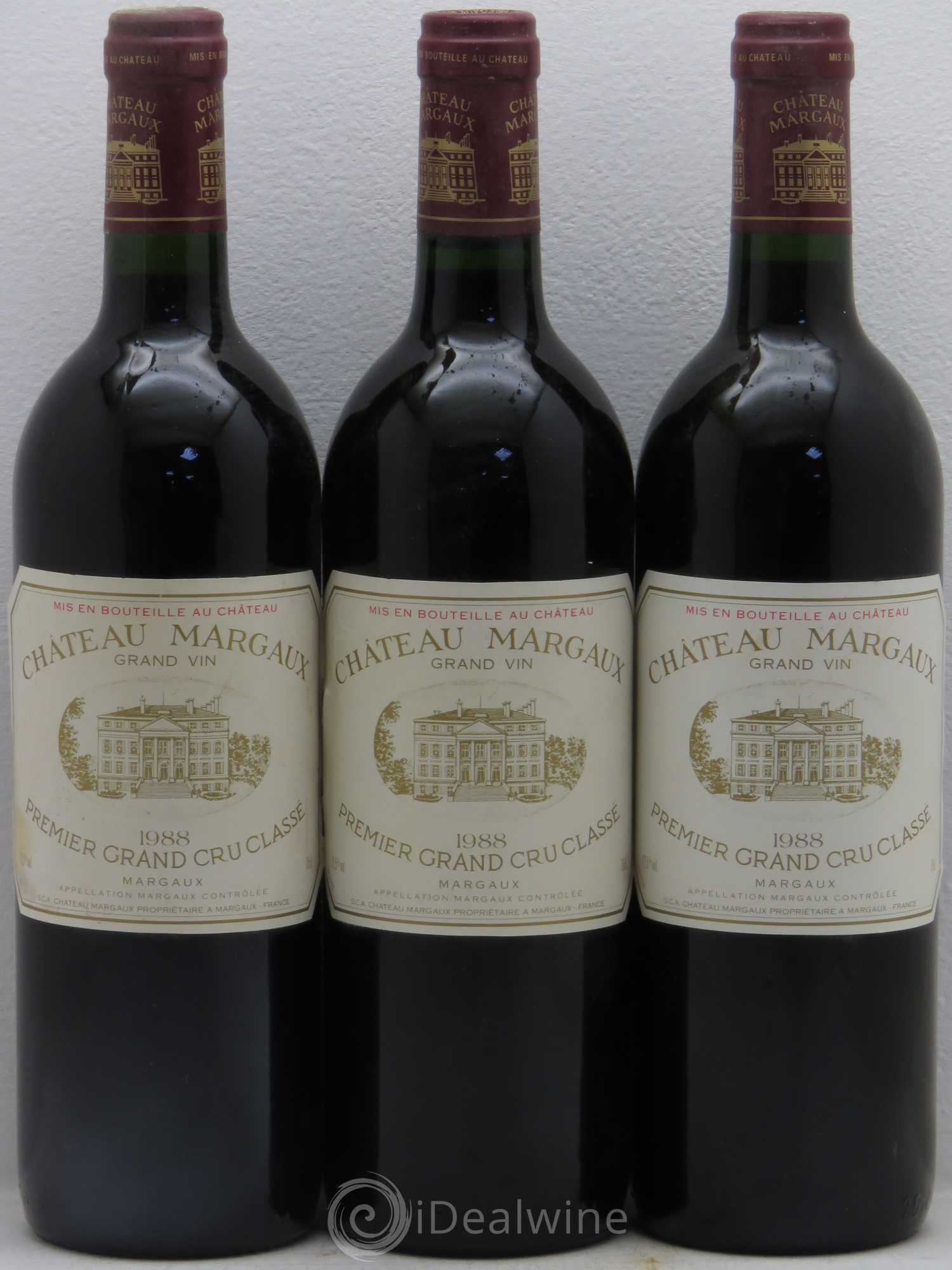 Château Margaux 1er Grand Cru Classé 1988 - Lot de 3 bouteilles - 0