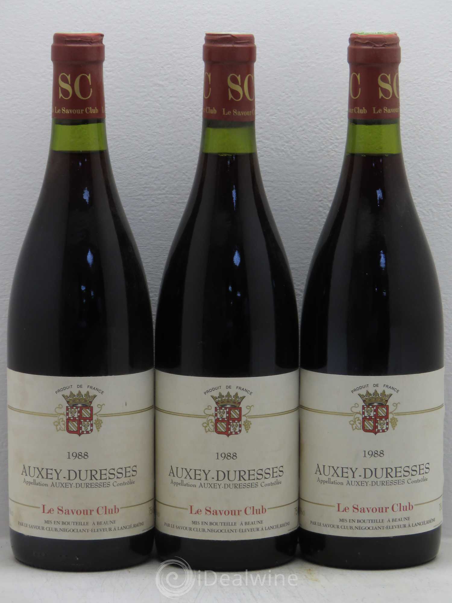 Auxey-Duresses Savour Club 1988 - Lot de 3 bouteilles - 0