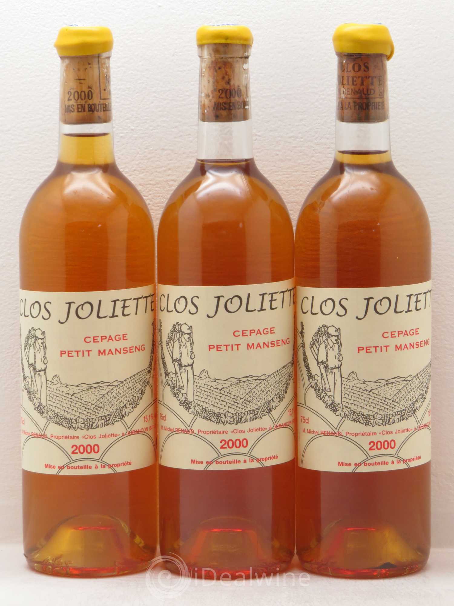 Vin de France Petit Manseng Clos de la Joliette demi-sec 2000 - Posten von 3 Flaschen - 0