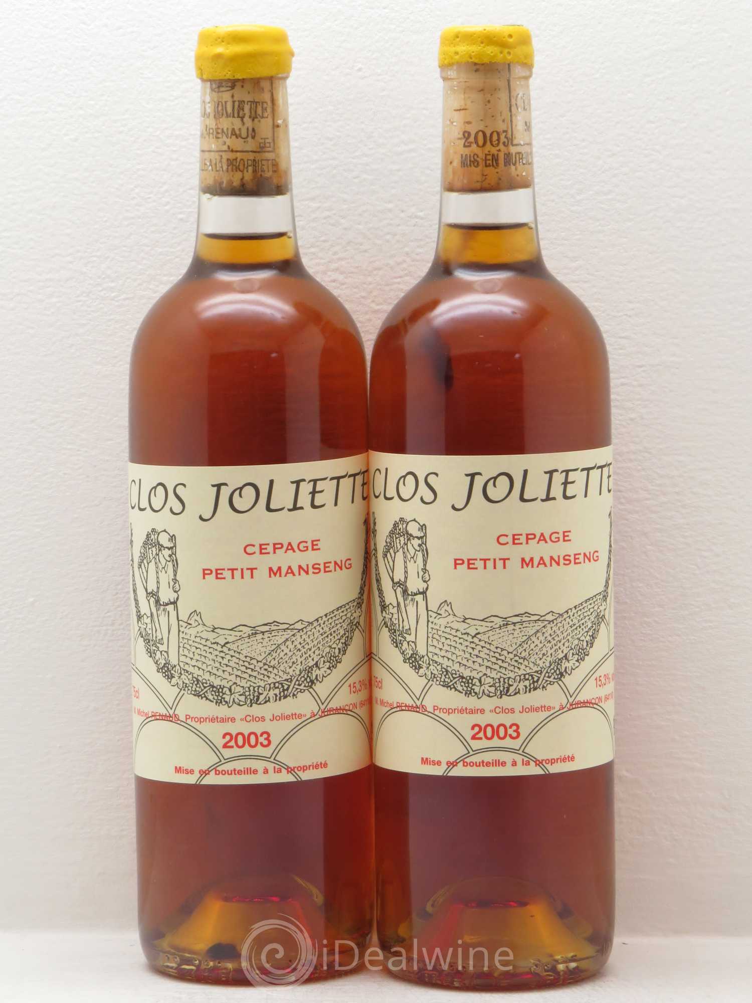 Vin de France Petit Manseng Clos de la Joliette Demi sec 2003 - Posten von 2 Flaschen - 0
