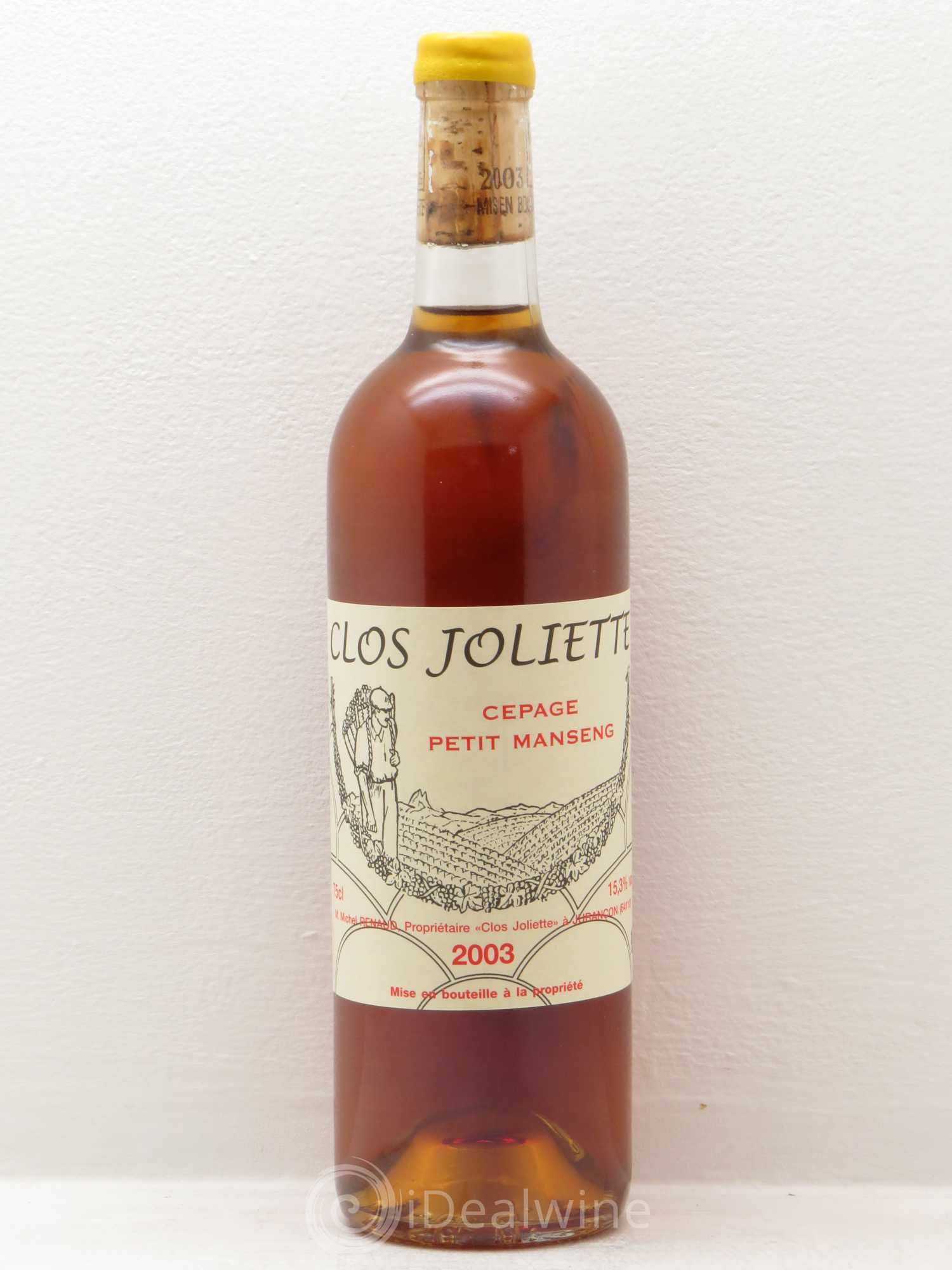 Vin de France Petit Manseng Clos de la Joliette Demi sec 2003 - Posten von 1 Flasche - 0